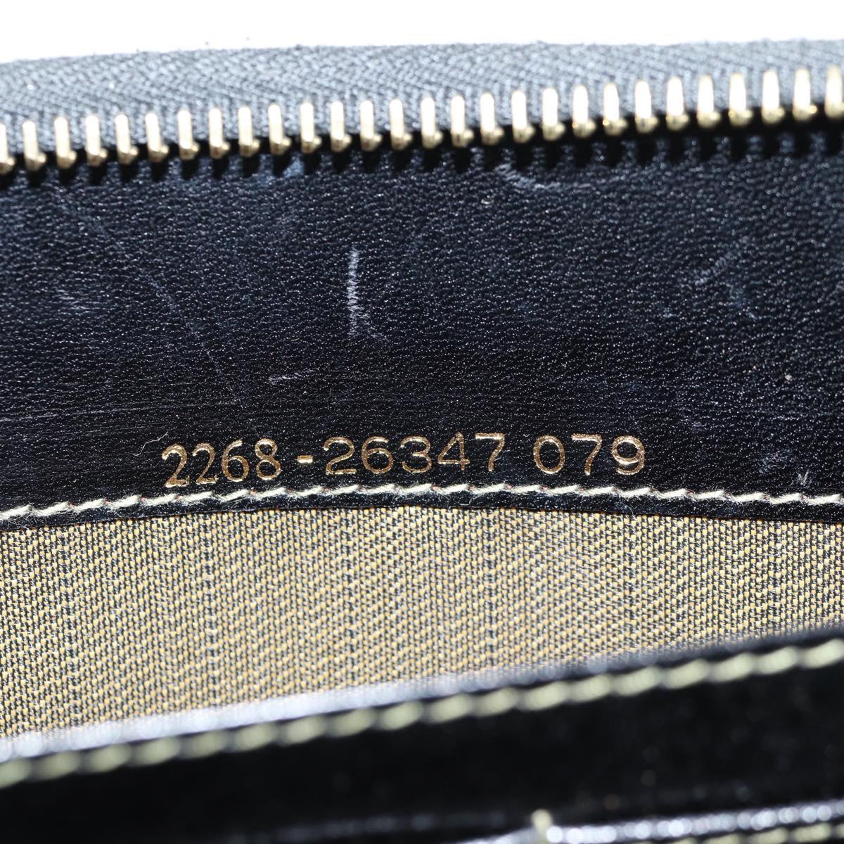 FENDI Zucca Canvas Hand Wallet Black Brown gold Auth 124173V