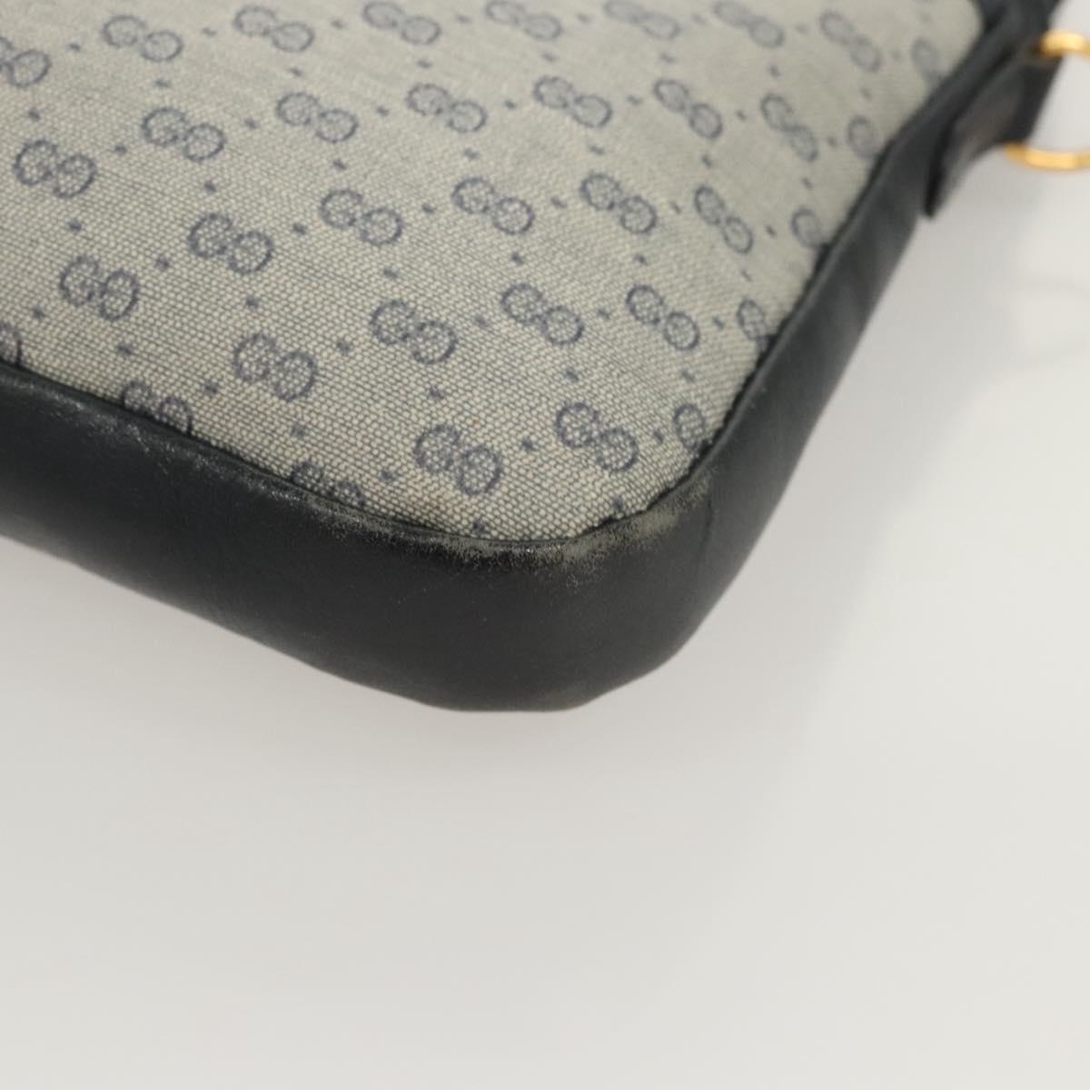GUCCI Micro GG Supreme Shoulder Bag PVC Navy Gold 004 92 0230 Auth 124193