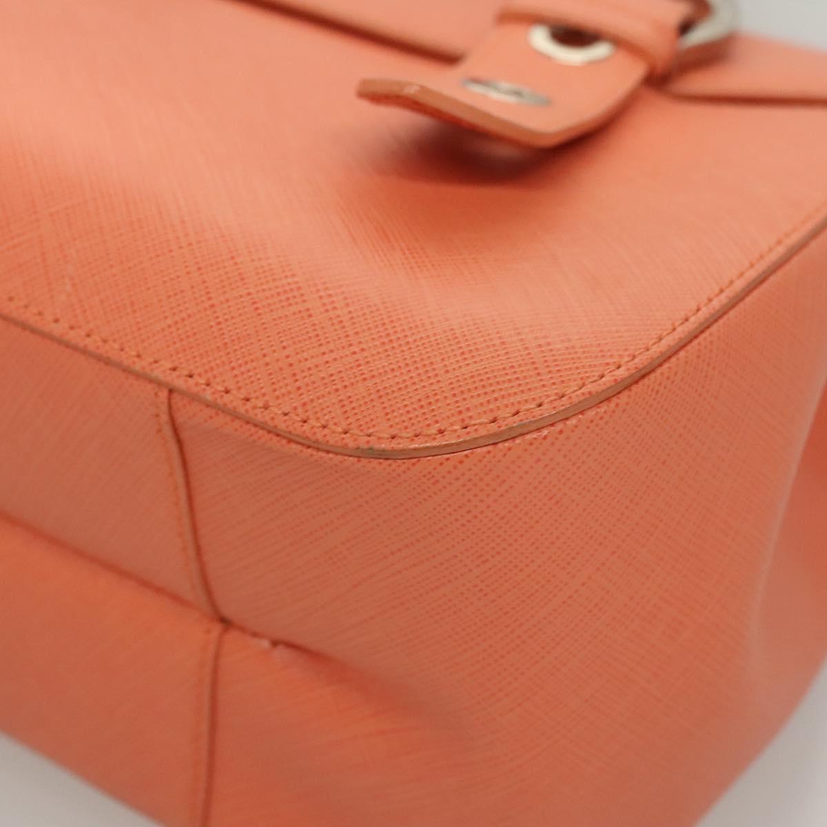 Salvatore Ferragamo Gancini Hand Bag Leather Silver Salmon Pink Auth 124200