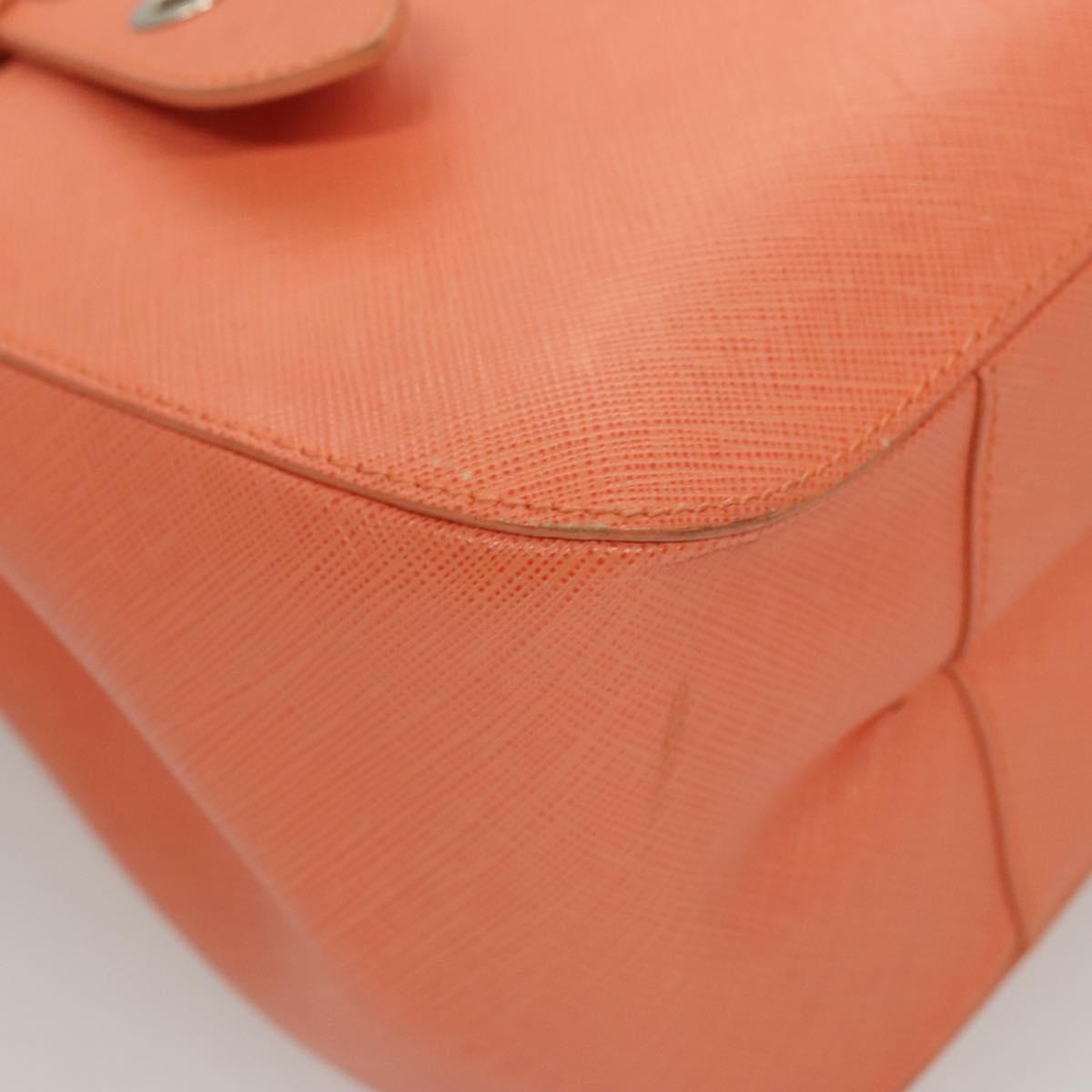 Salvatore Ferragamo Gancini Hand Bag Leather Silver Salmon Pink Auth 124200