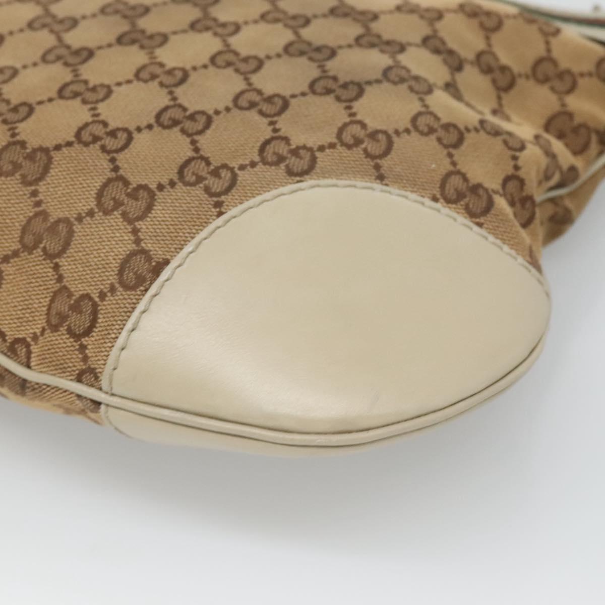 GUCCI GG Canvas Web Sherry Line Shoulder Bag Beige Gold 257065 Auth 124204