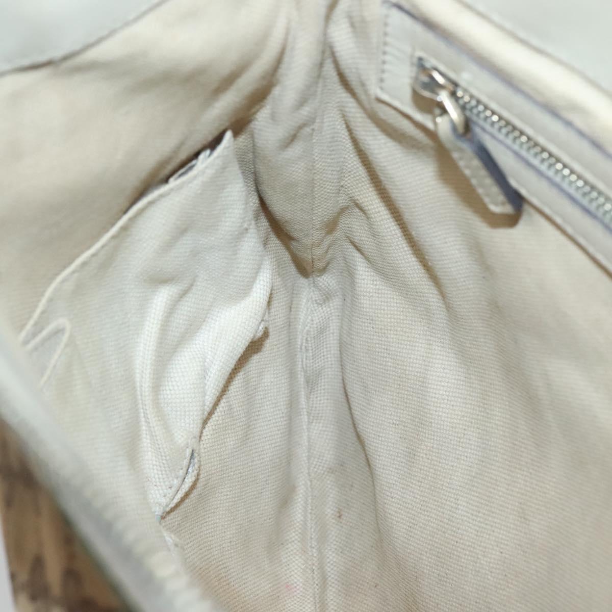 GUCCI GG Canvas Web Sherry Line Shoulder Bag Beige Gold 257065 Auth 124204