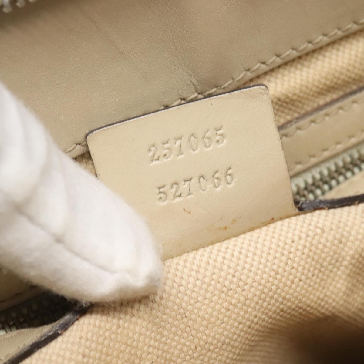 GUCCI GG Canvas Web Sherry Line Shoulder Bag Beige Gold 257065 Auth 124204