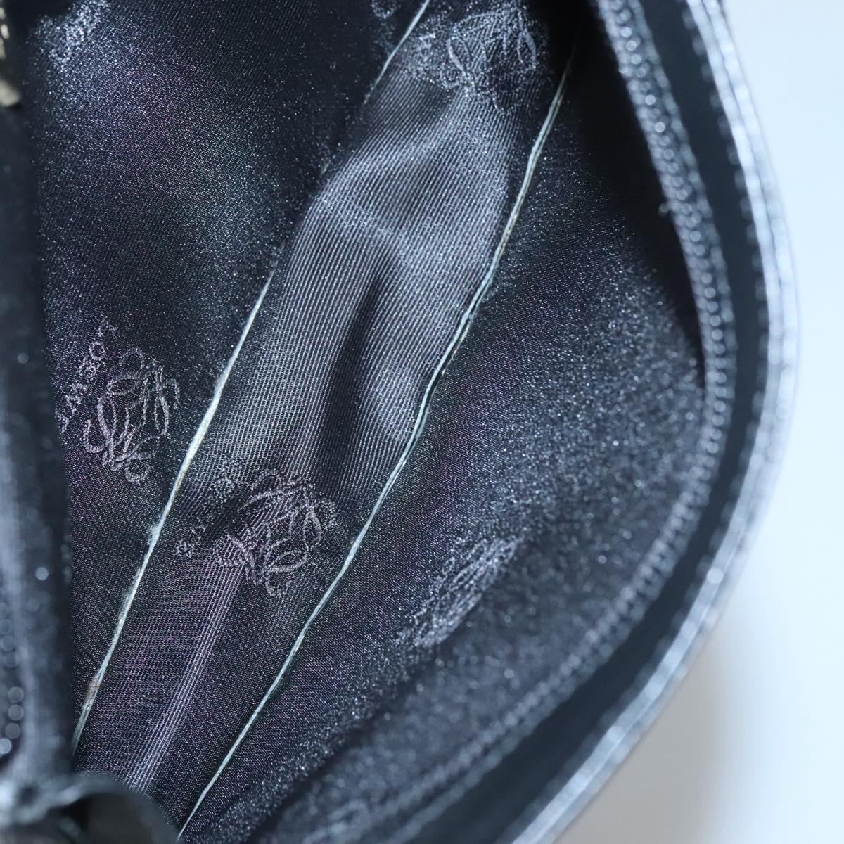 LOEWE Anagram Clutch Bag Leather Black Gold Auth 124222