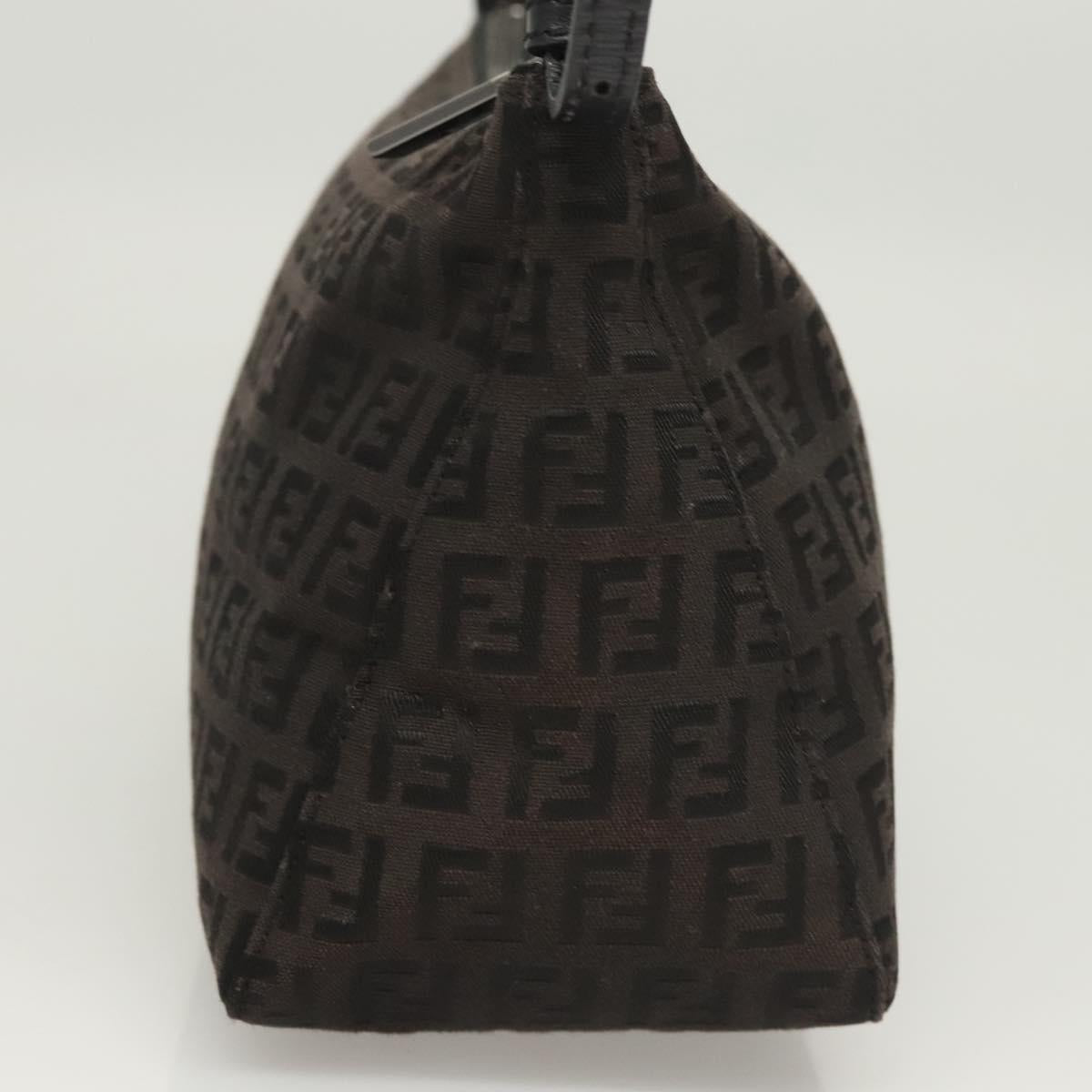 FENDI Zucchino Canvas Hand Bag Black Auth 124223