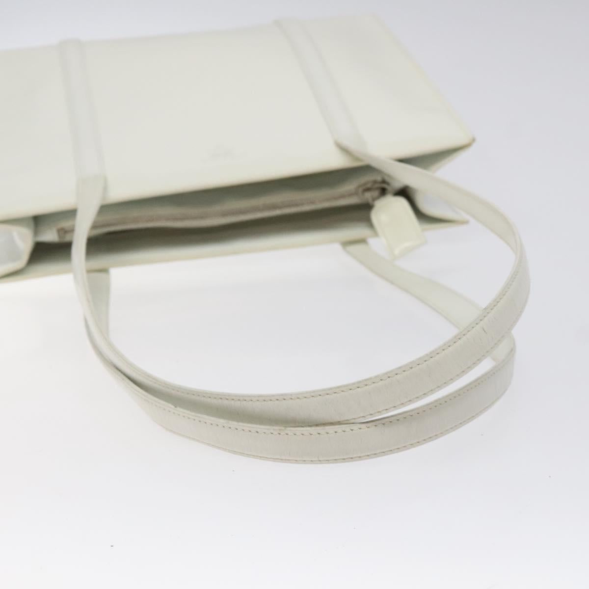 PRADA Shoulder Bag Patent leather White Auth 124227