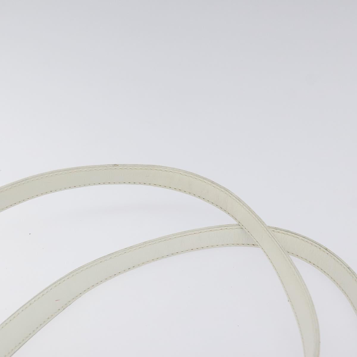 PRADA Shoulder Bag Patent leather White Auth 124227