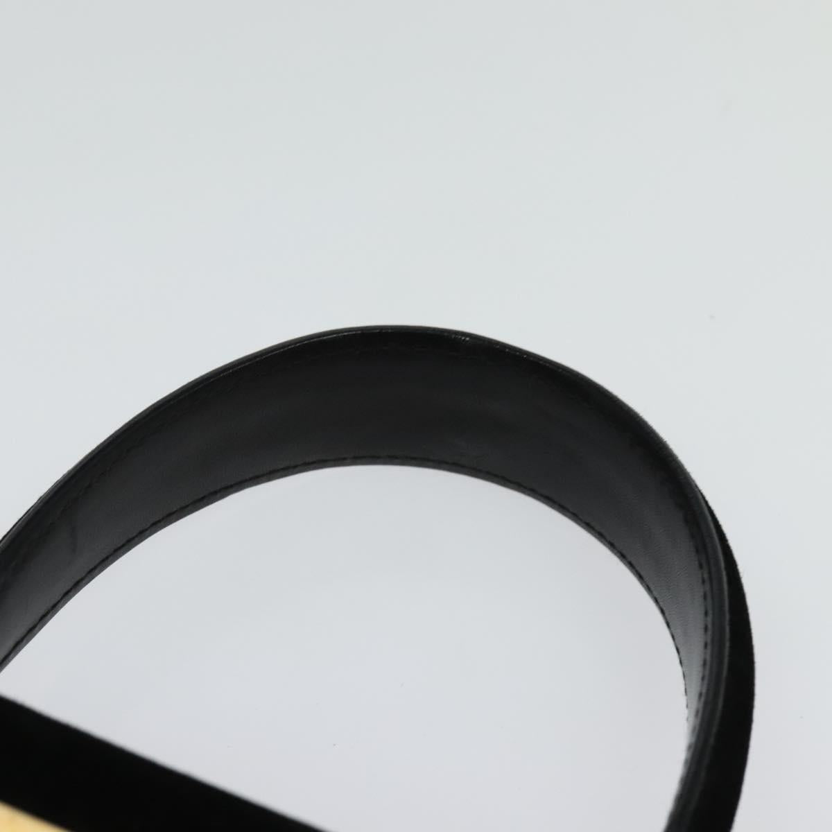 Salvatore Ferragamo Gancini Hand Bag Suede 2way Black Gold Auth 124270