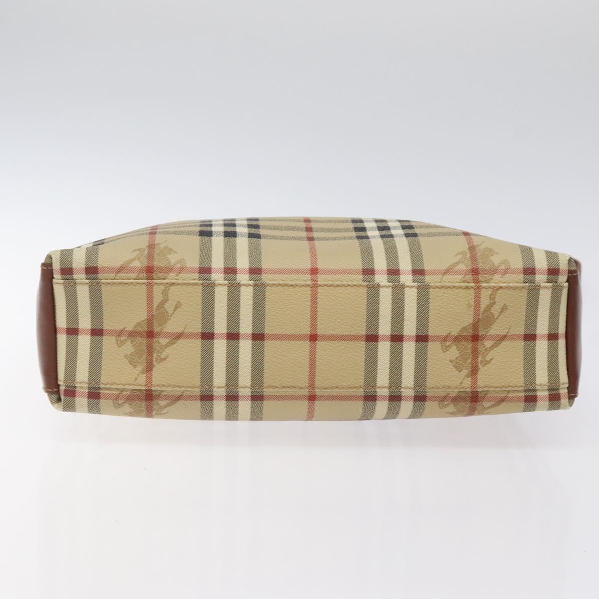 BURBERRY Nova Check Shoulder Bag PVC Beige Auth 124279