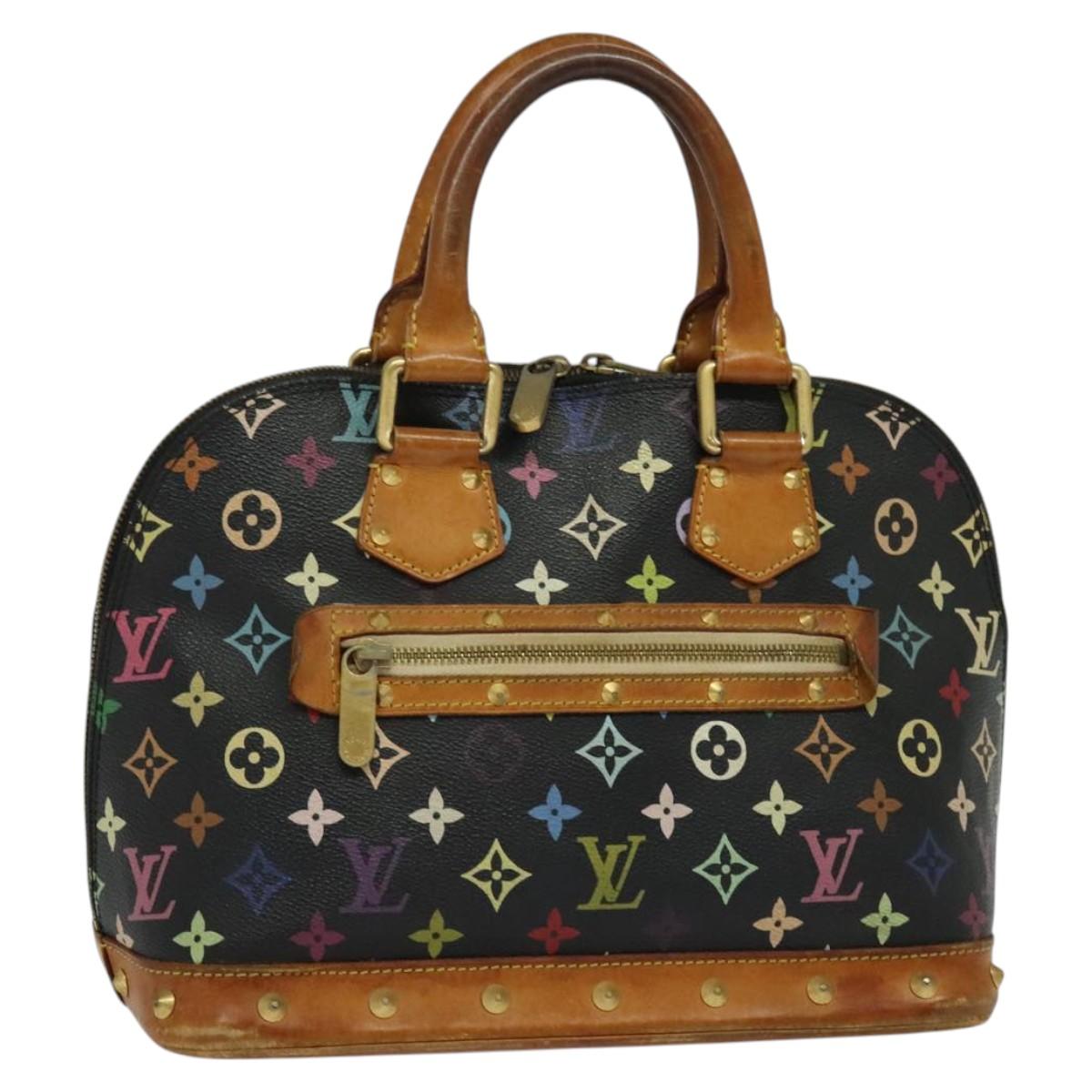LOUIS VUITTON Monogram Multicolor Alma Hand Bag Black M92646 LV Auth 124283