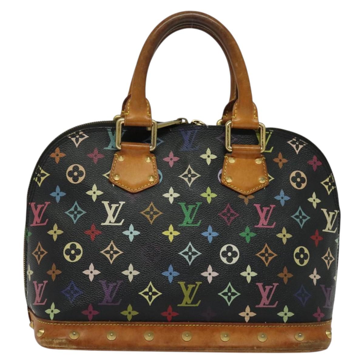 LOUIS VUITTON Monogram Multicolor Alma Hand Bag Black M92646 LV Auth 124283