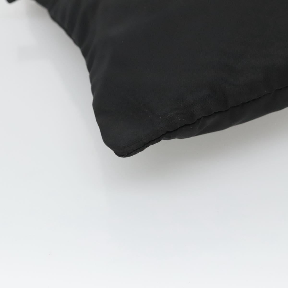 PRADA Shoulder Bag Nylon Black Silver Auth 124290