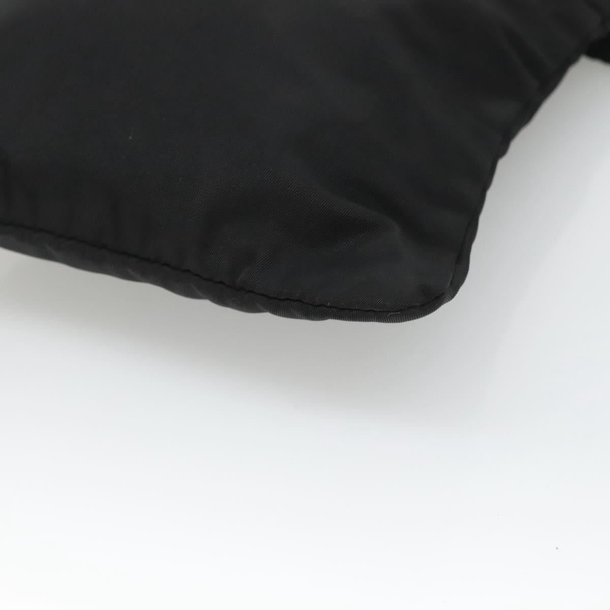 PRADA Shoulder Bag Nylon Black Silver Auth 124290