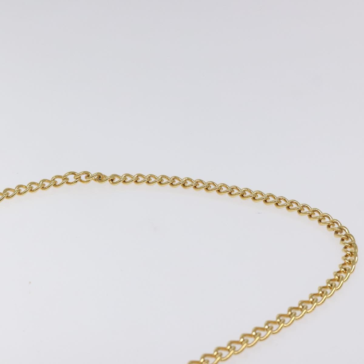 Salvatore Ferragamo Chain Gancini Shoulder Bag Leather Brown Gold Auth 124292