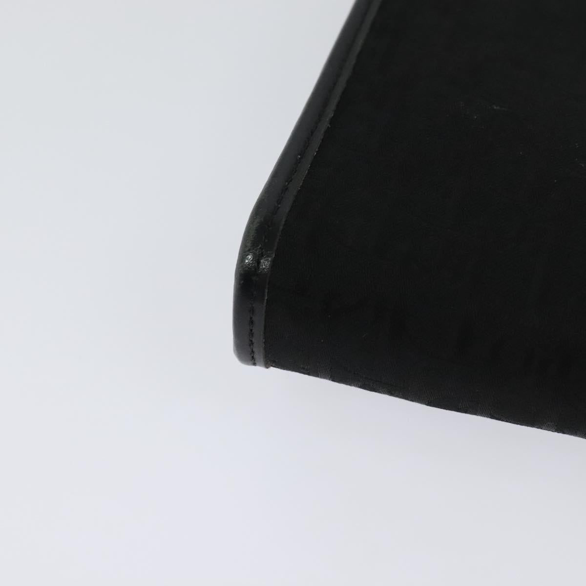 Christian Dior Trotter Canvas Chain Shoulder Bag Black Gold Auth 124297