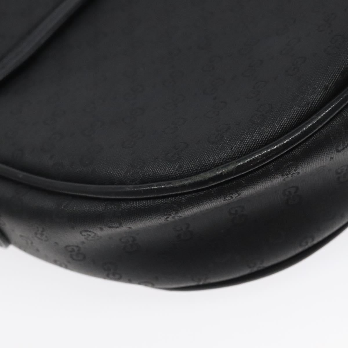 GUCCI Micro GG Canvas Shoulder Bag Black Gold 001 29 0930 Auth 124317