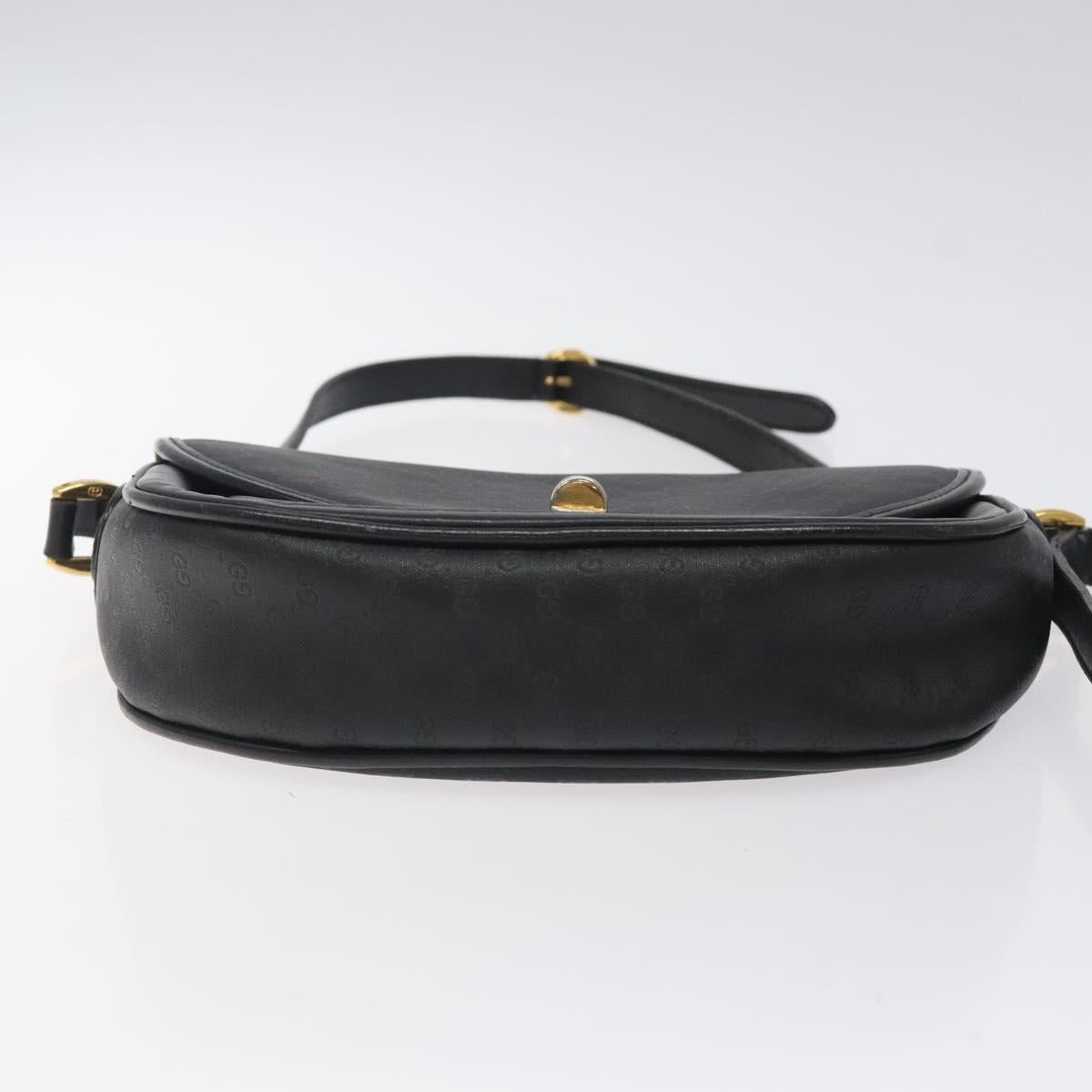 GUCCI Micro GG Canvas Shoulder Bag Black Gold 001 29 0930 Auth 124317