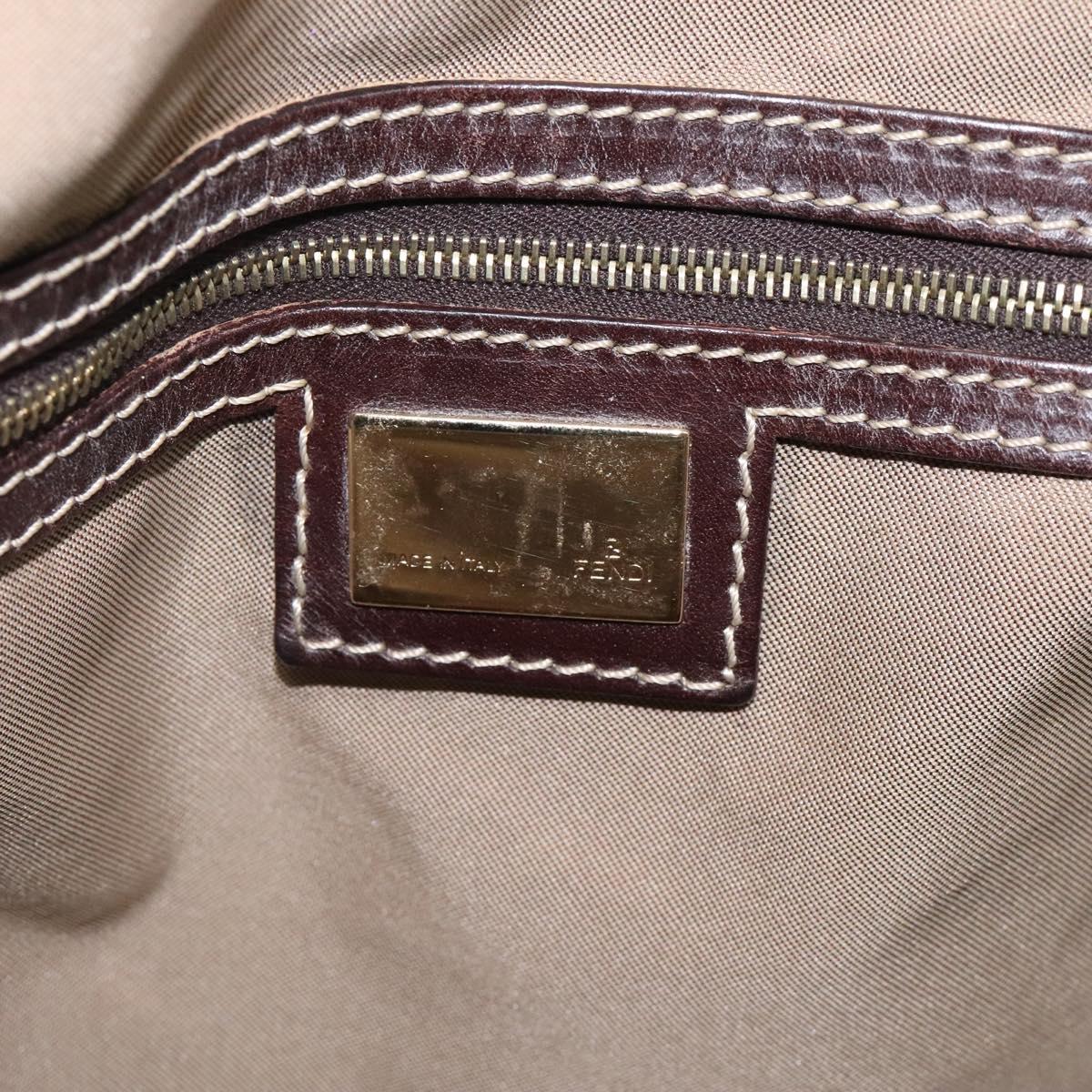 FENDI Zucchino Canvas Shoulder Bag Blue Gold Auth 124324