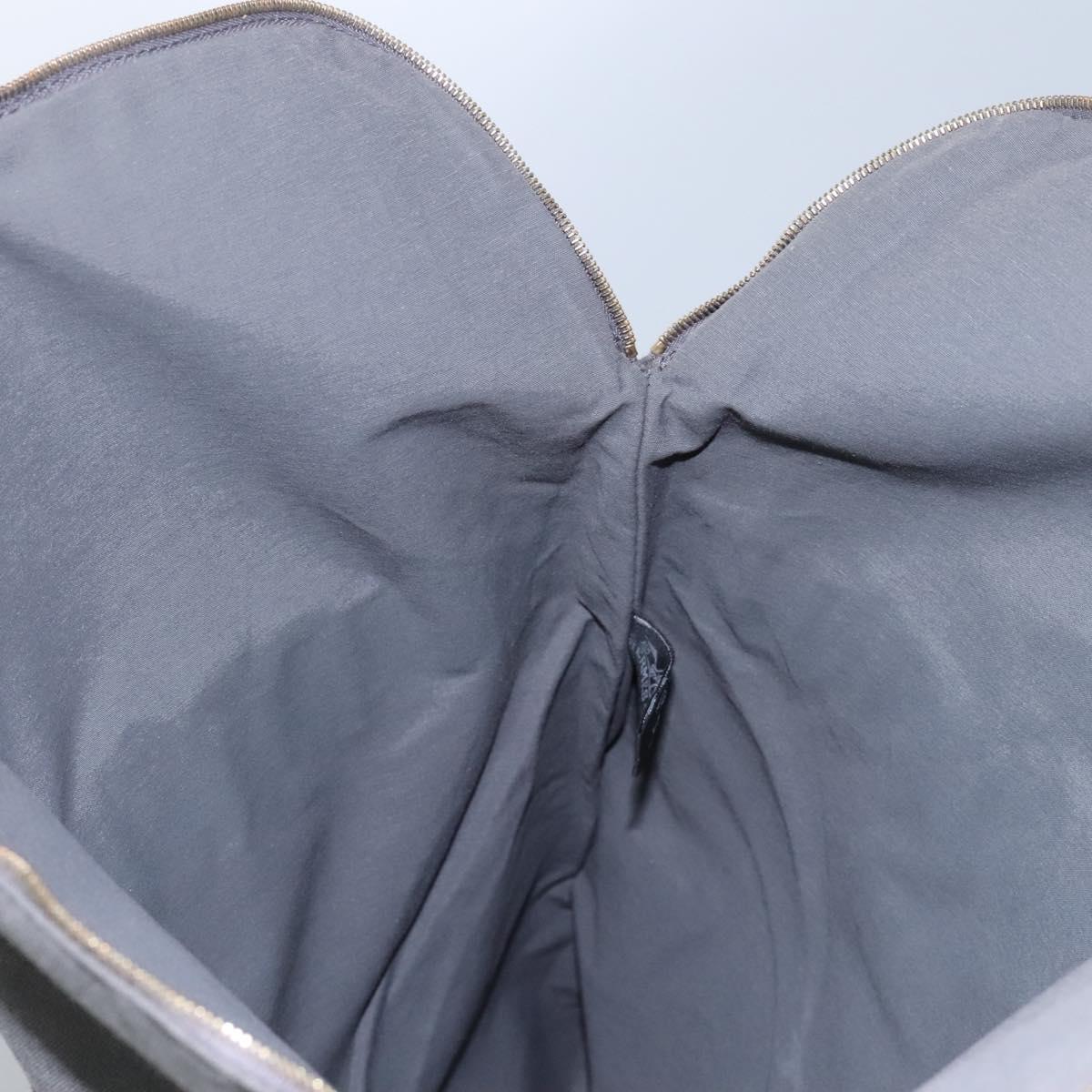 HERMES Fourre Tout Porte Documents Business Bag Canvas Gray Silver Auth 124325