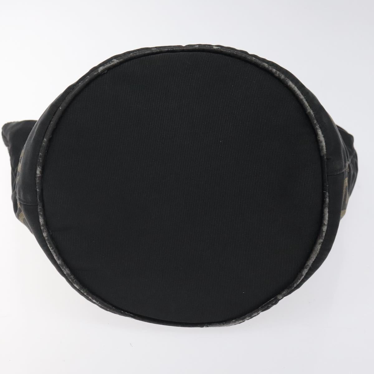 FENDI Hand Bag Canvas Black gold Auth 124349