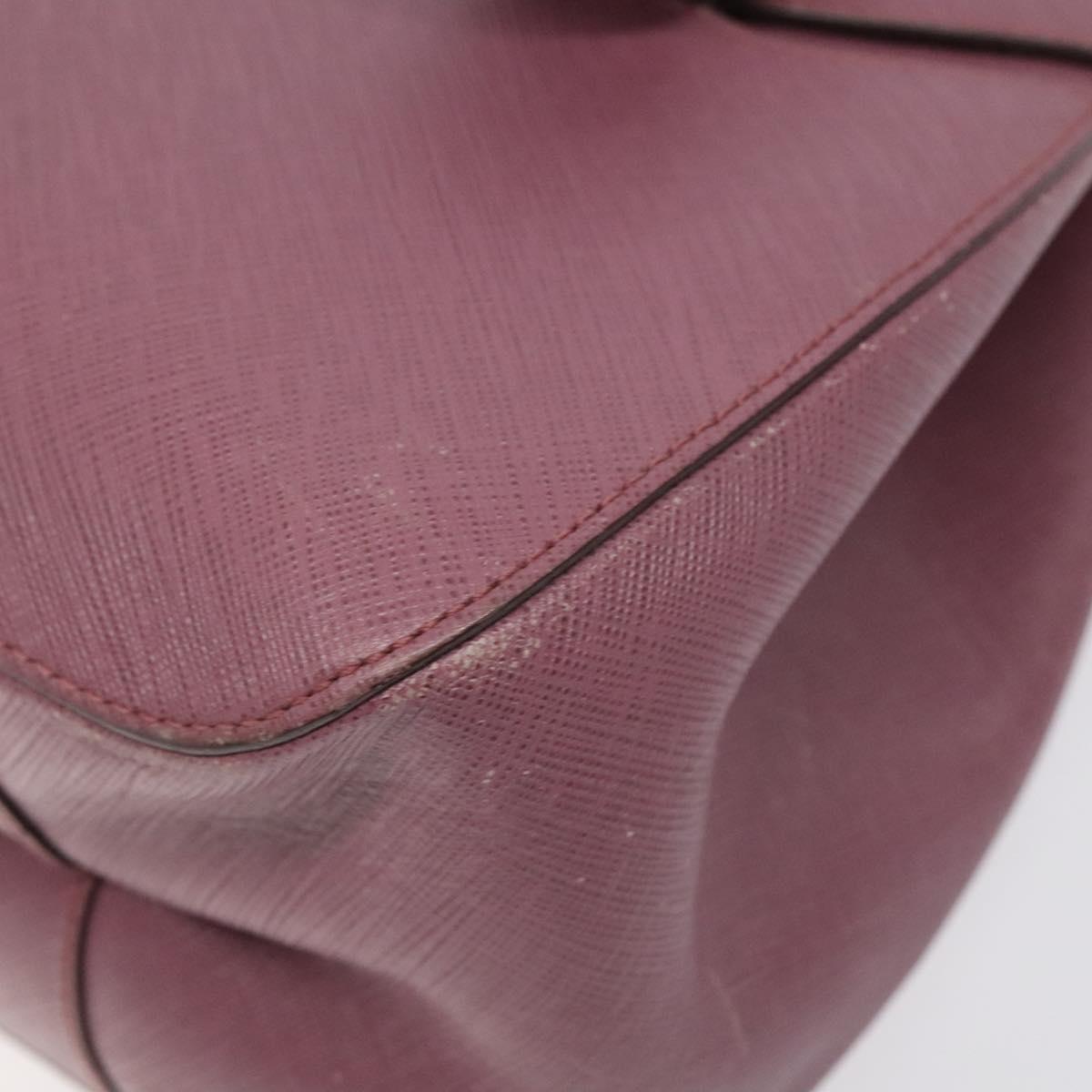 Salvatore Ferragamo Gancini Hand Bag Leather Pink Silver Auth 124355