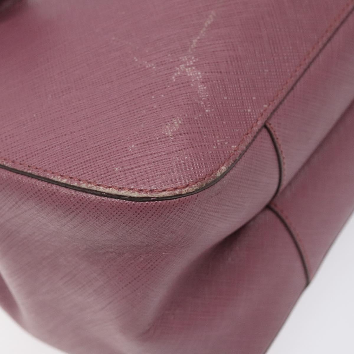 Salvatore Ferragamo Gancini Hand Bag Leather Pink Silver Auth 124355