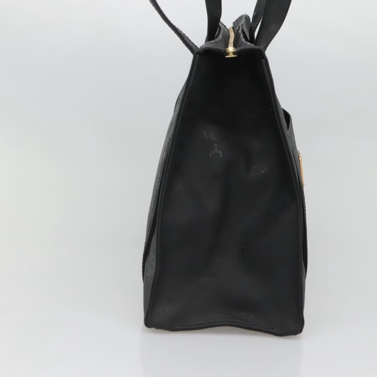 MCM Vicetos Logogram Shoulder Bag PVC Black Gold Auth 124358