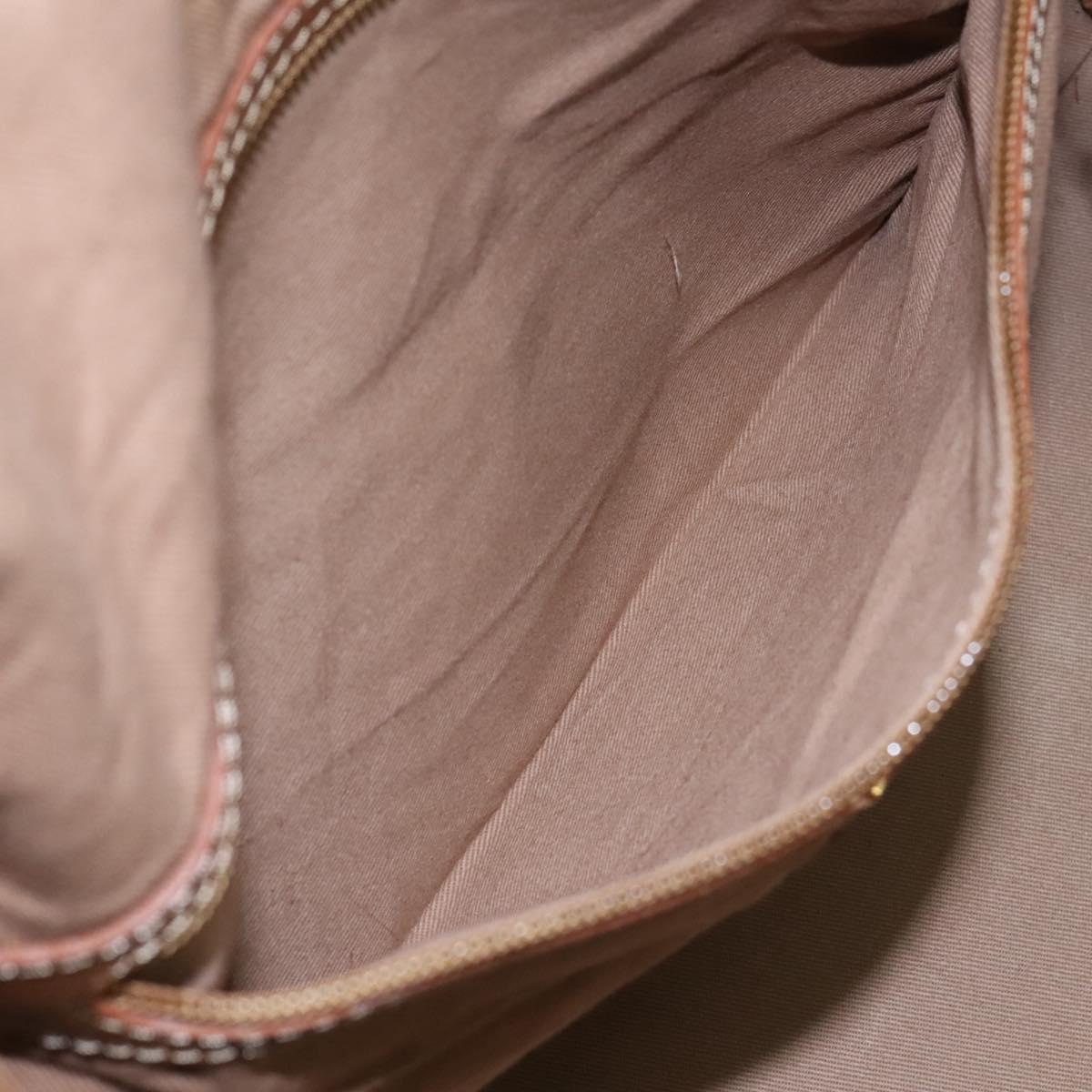 Christian Dior Honeycomb Canvas Boston Bag PVC Black Brown gold Auth 124363