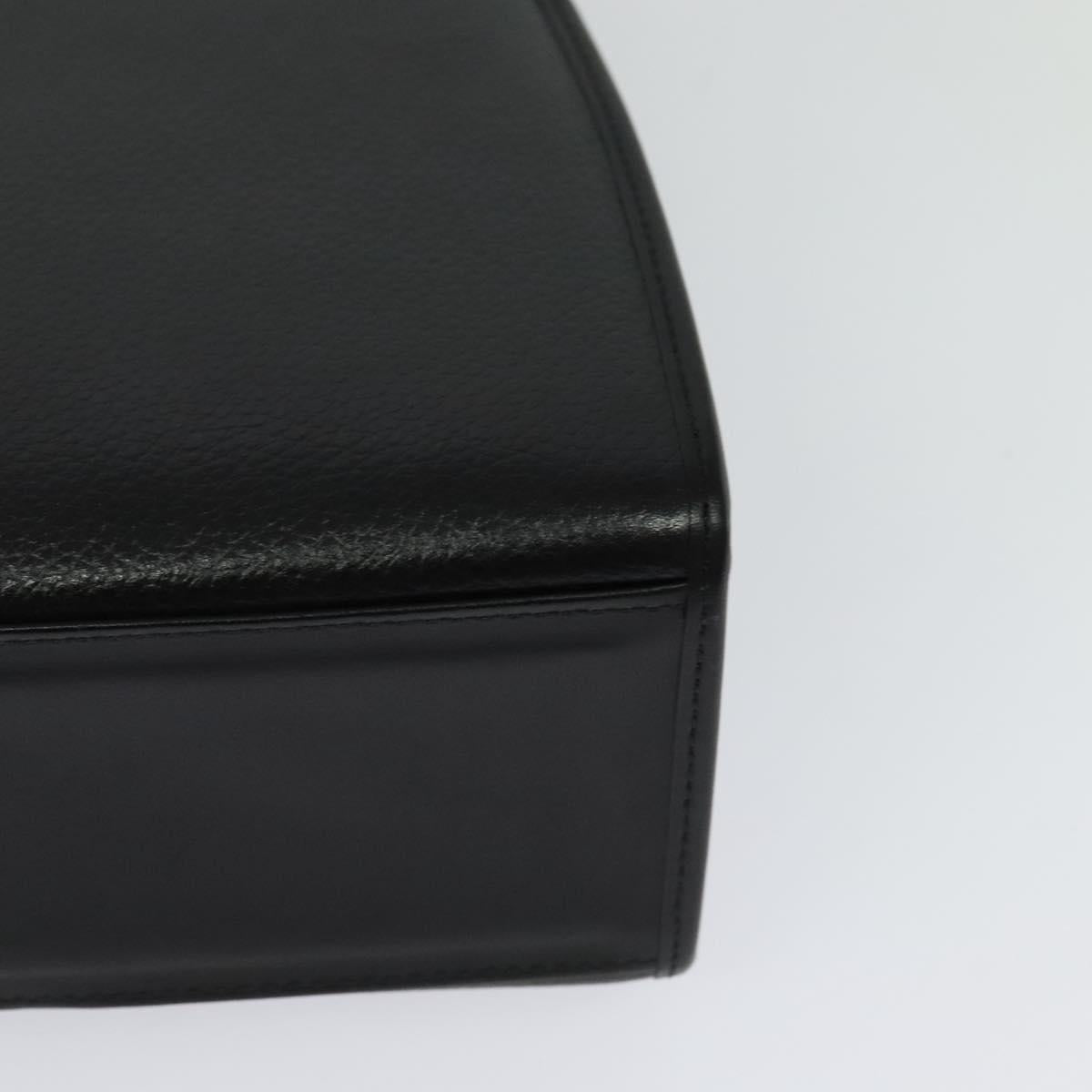 Burberrys Hand Bag Leather 2way Black Silver Auth 124374