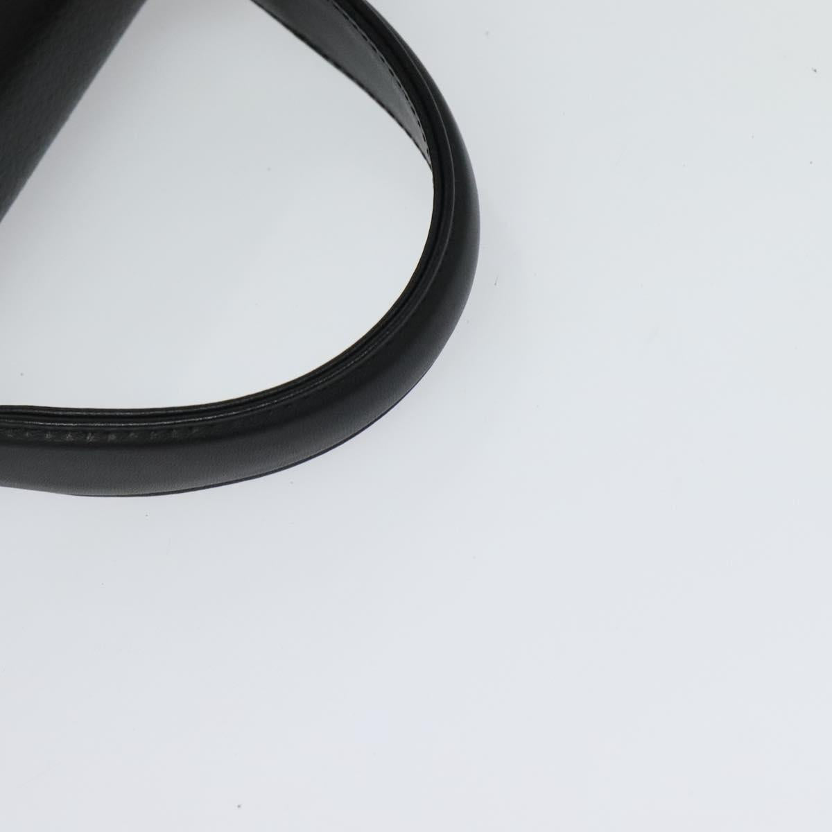 Burberrys Hand Bag Leather 2way Black Silver Auth 124374