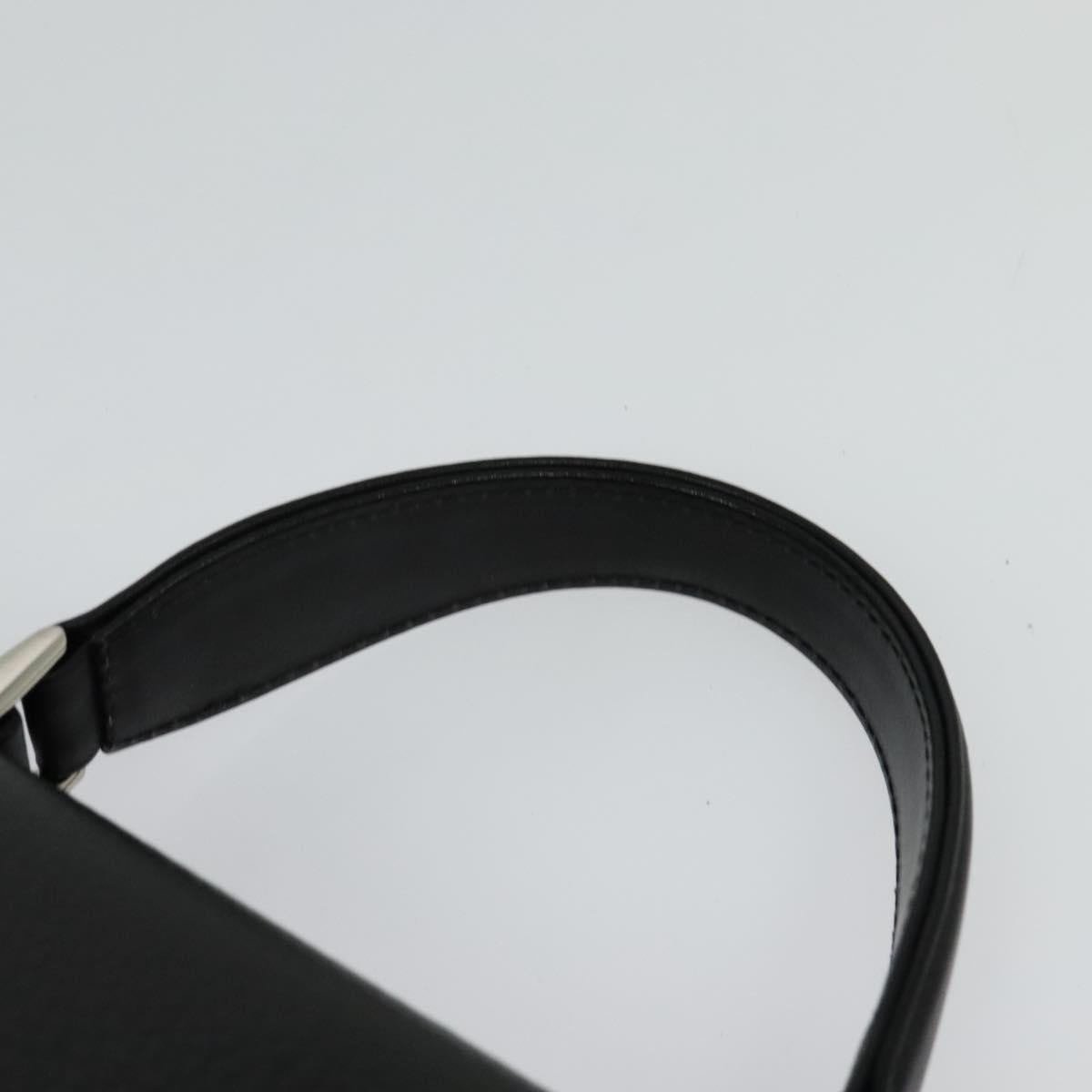 Burberrys Hand Bag Leather 2way Black Silver Auth 124374