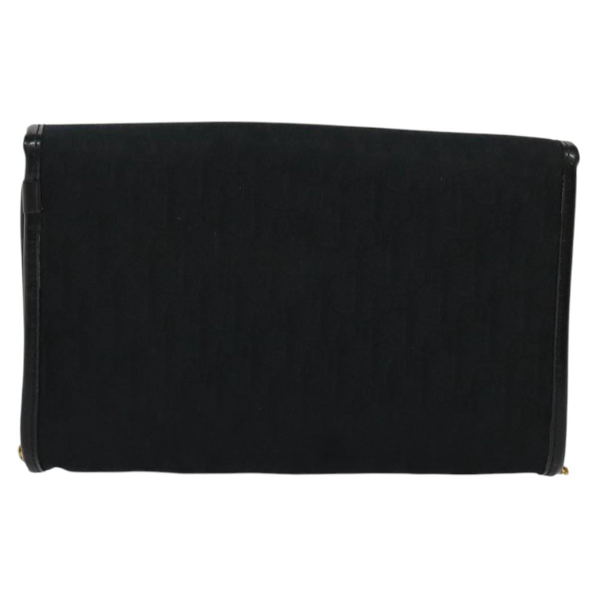 Christian Dior Trotter Canvas Chain Shoulder Bag Brown Gold Auth 124400