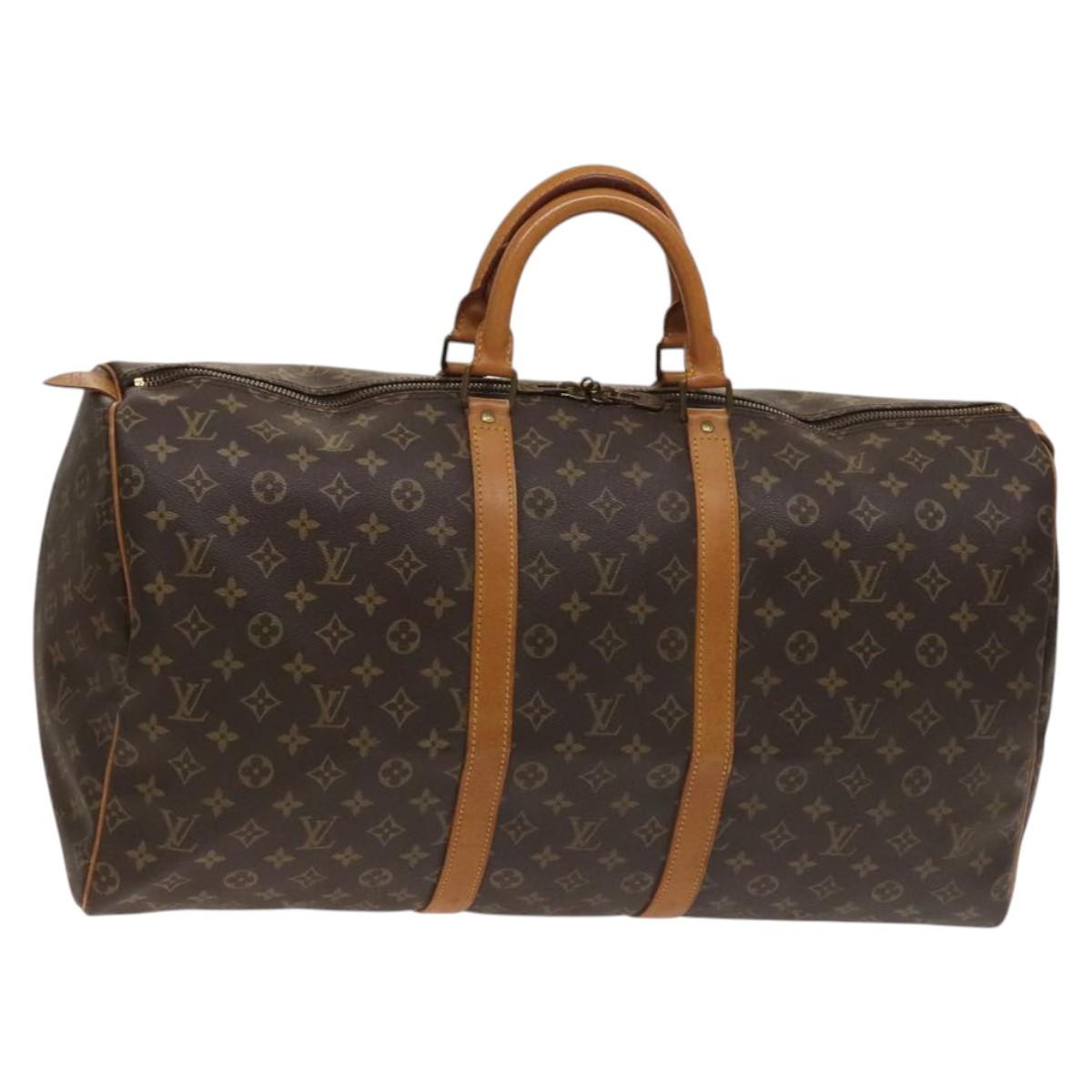 LOUIS VUITTON Monogram Keepall 55 Boston Bag M41424 LV Auth 124409