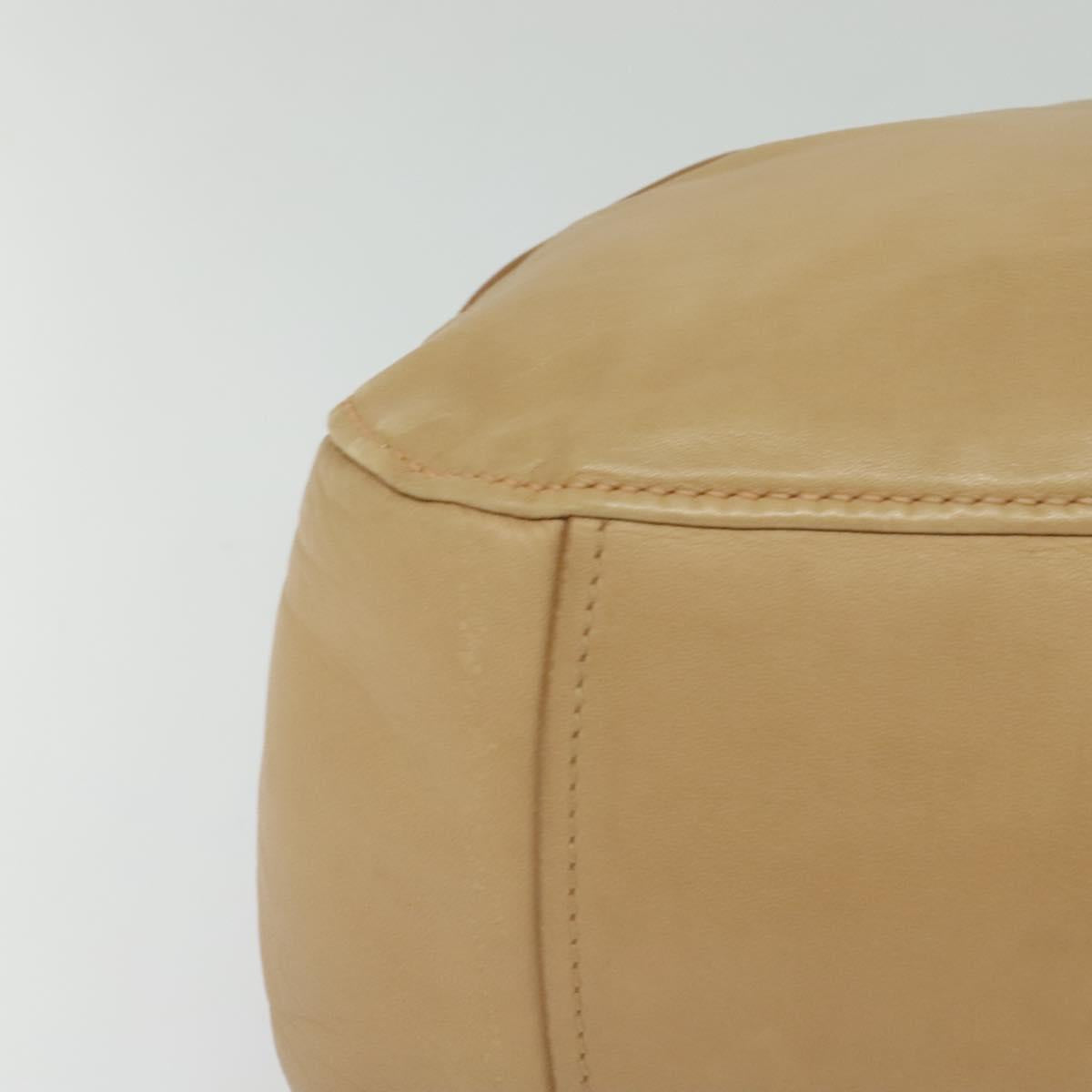 Miu Miu Hand Bag Leather Beige Gold Auth 124414V