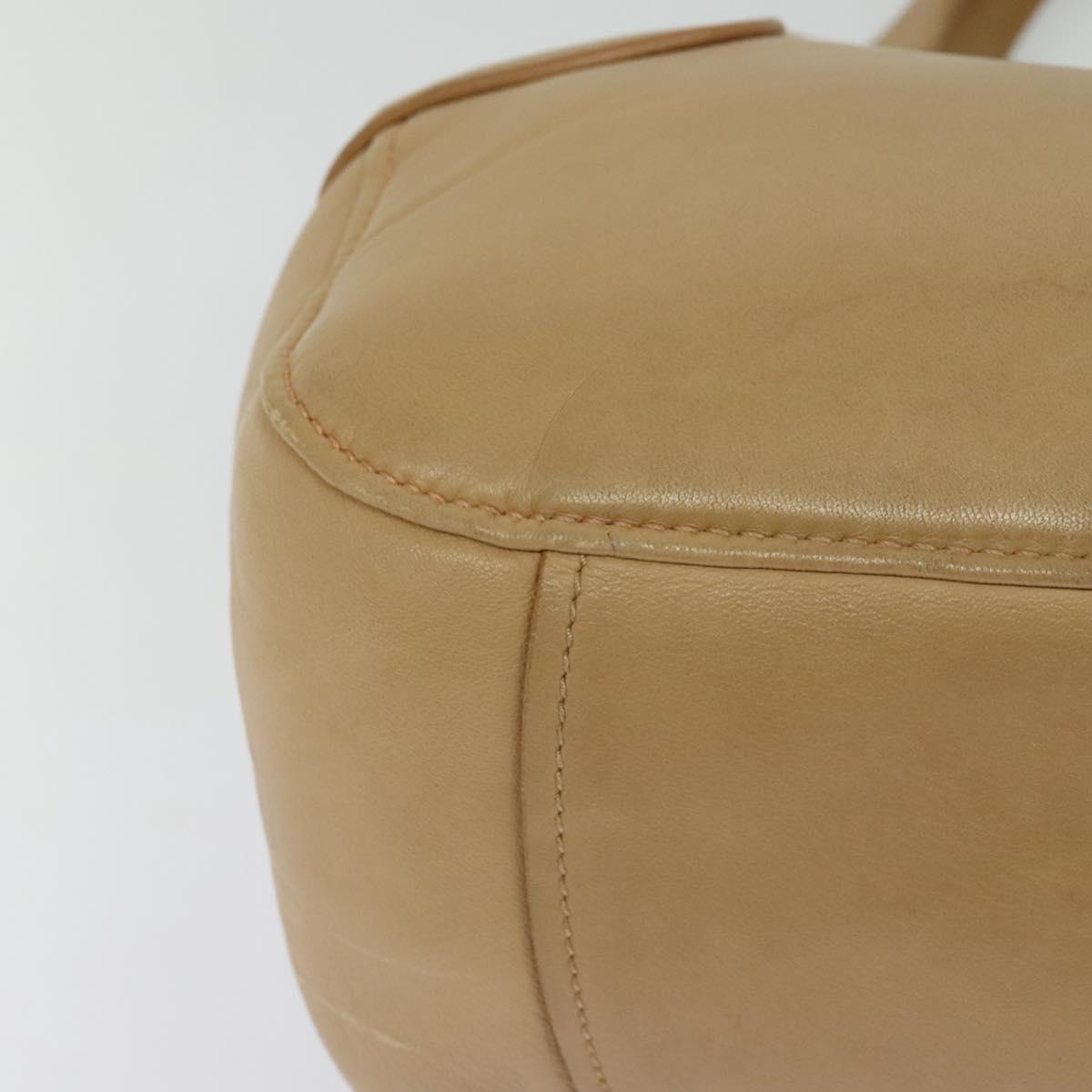 Miu Miu Hand Bag Leather Beige Gold Auth 124414V