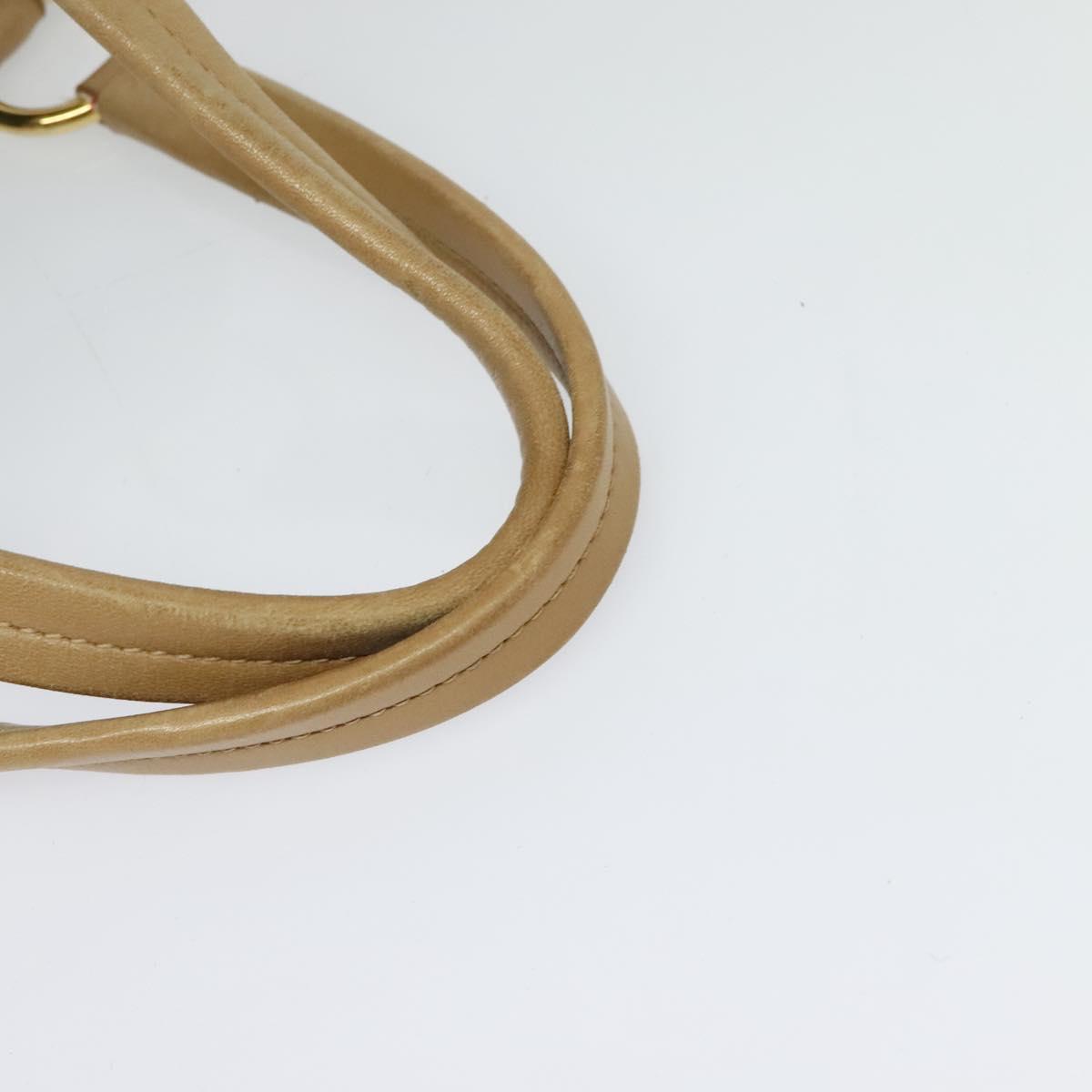 Miu Miu Hand Bag Leather Beige Gold Auth 124414V