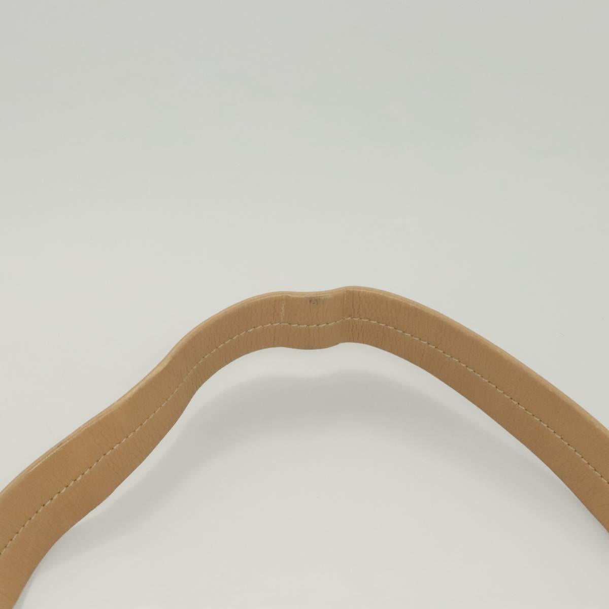 BVLGARI Shoulder Bag Leather Beige Gold Auth 124489