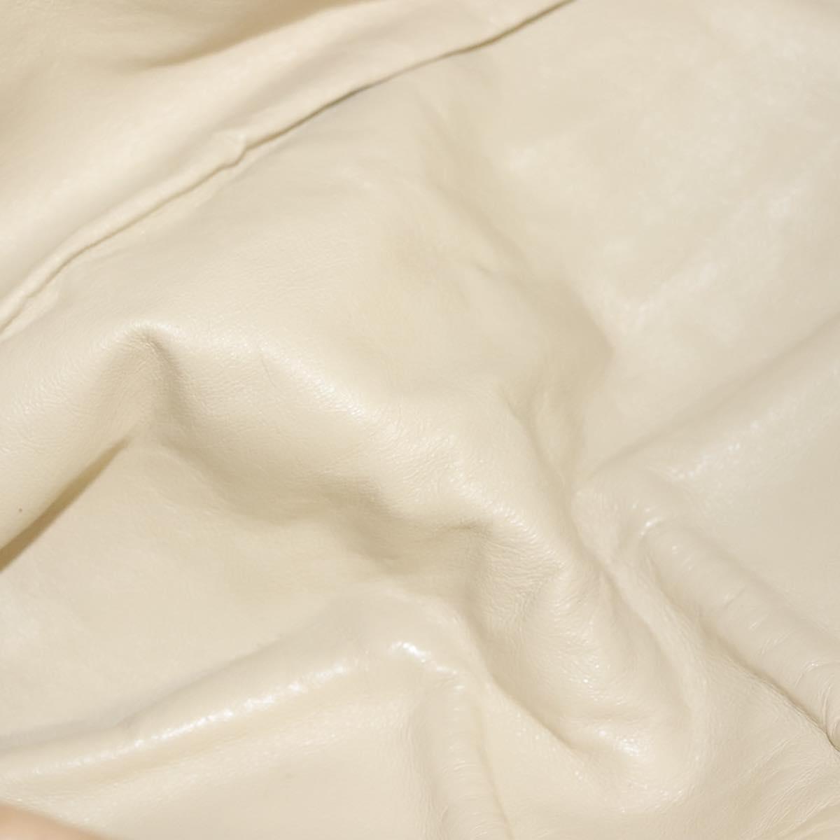 BVLGARI Shoulder Bag Leather Beige Gold Auth 124489