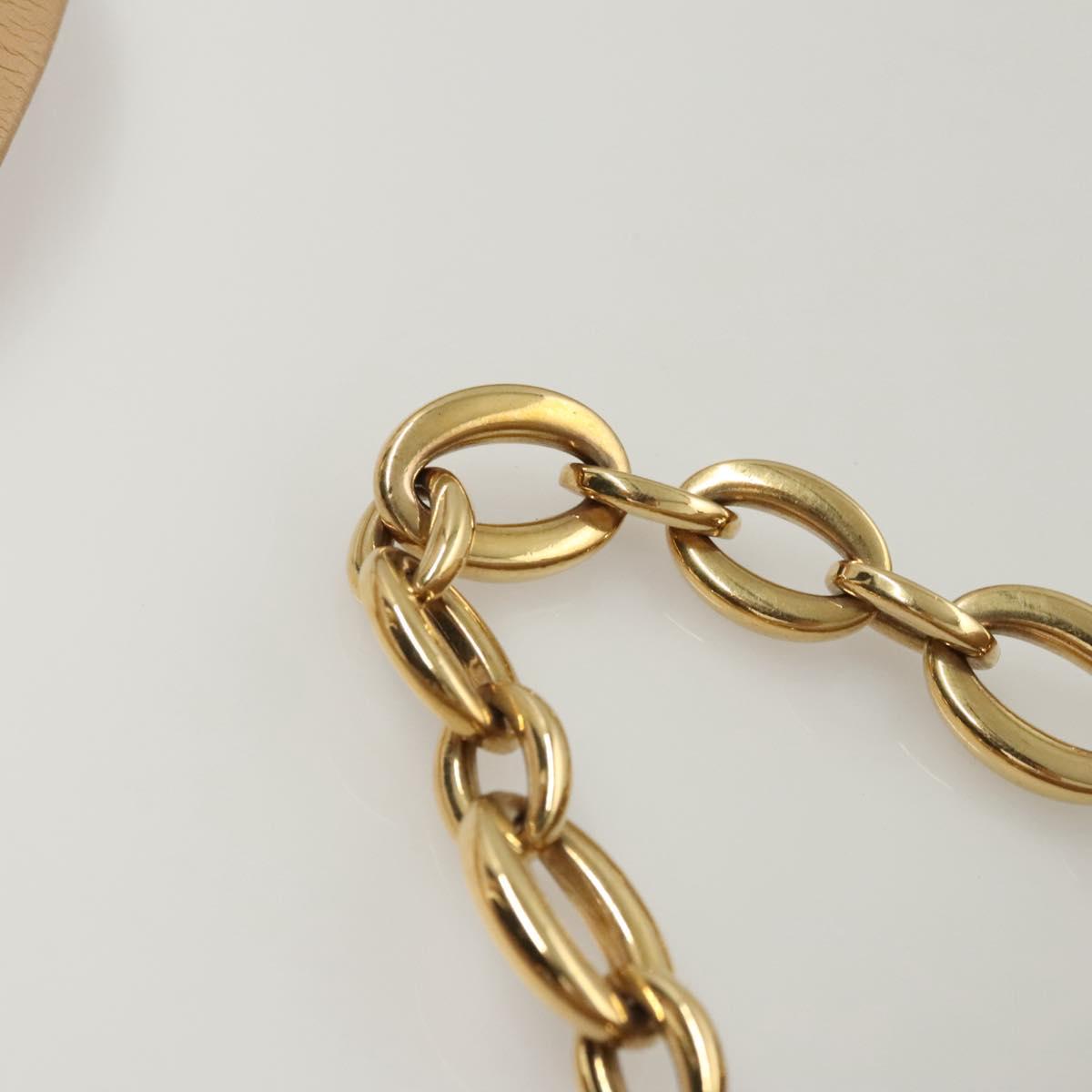 BVLGARI Shoulder Bag Leather Beige Gold Auth 124489