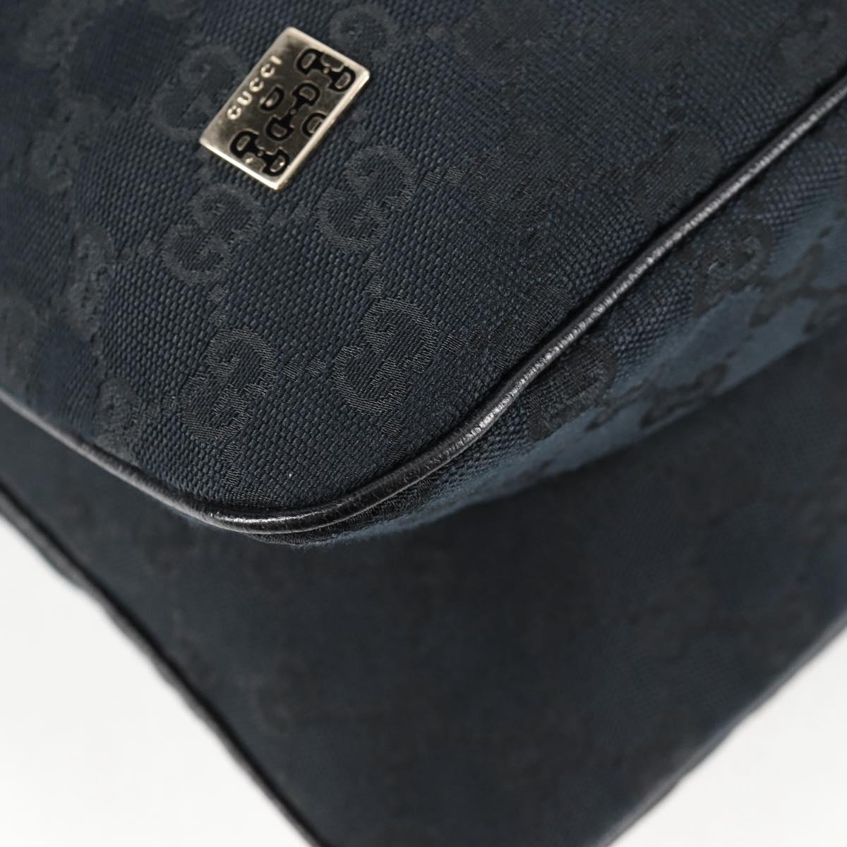 GUCCI GG Canvas Shoulder Bag Black Gold 146243 Auth 124500V