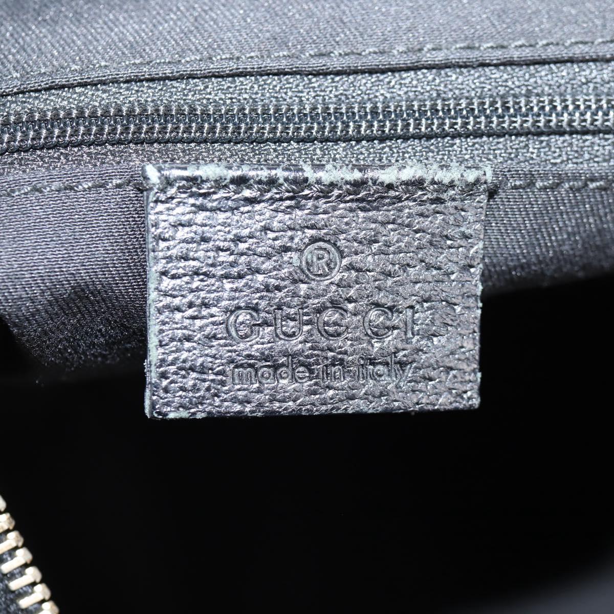 GUCCI GG Canvas Shoulder Bag Black Gold 146243 Auth 124500V