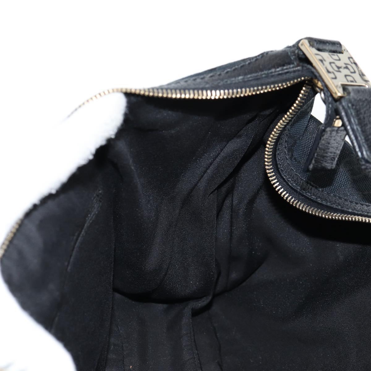 GUCCI GG Canvas Shoulder Bag Black Gold 146243 Auth 124500V