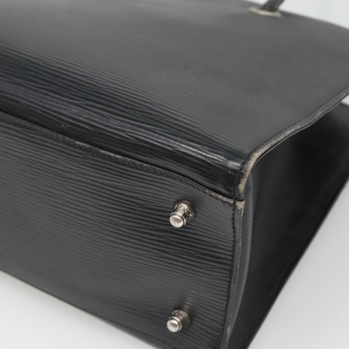 FENDI Shoulder Bag Leather Black Auth 124503