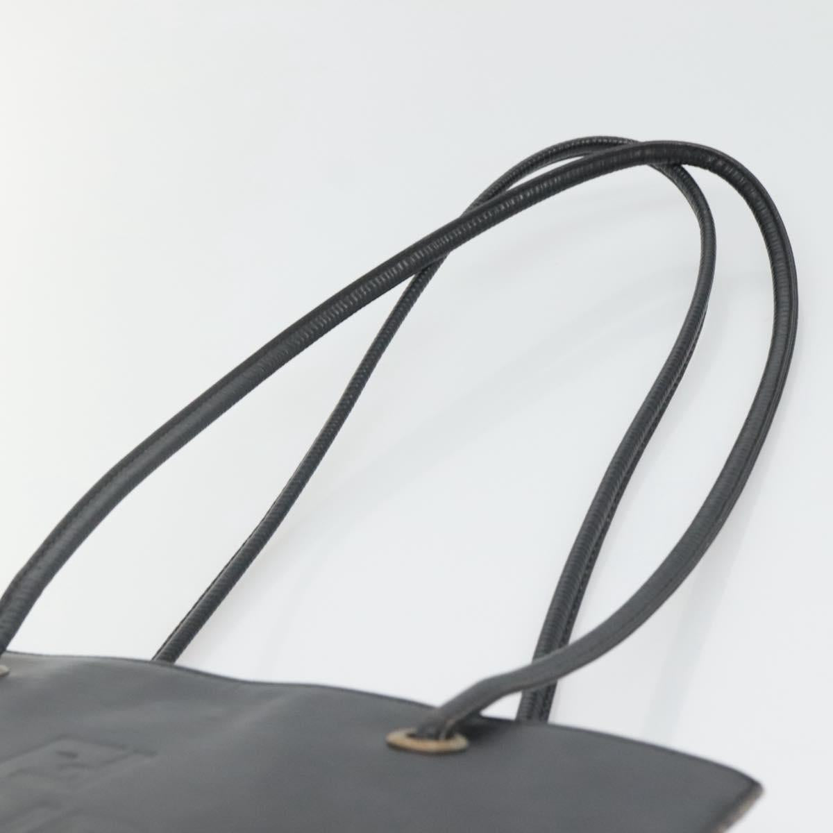 FENDI Shoulder Bag Leather Black Auth 124503