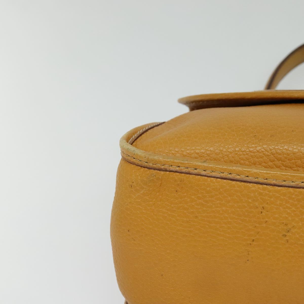 CELINE Hand Bag Leather 2way Yellow Auth 124515