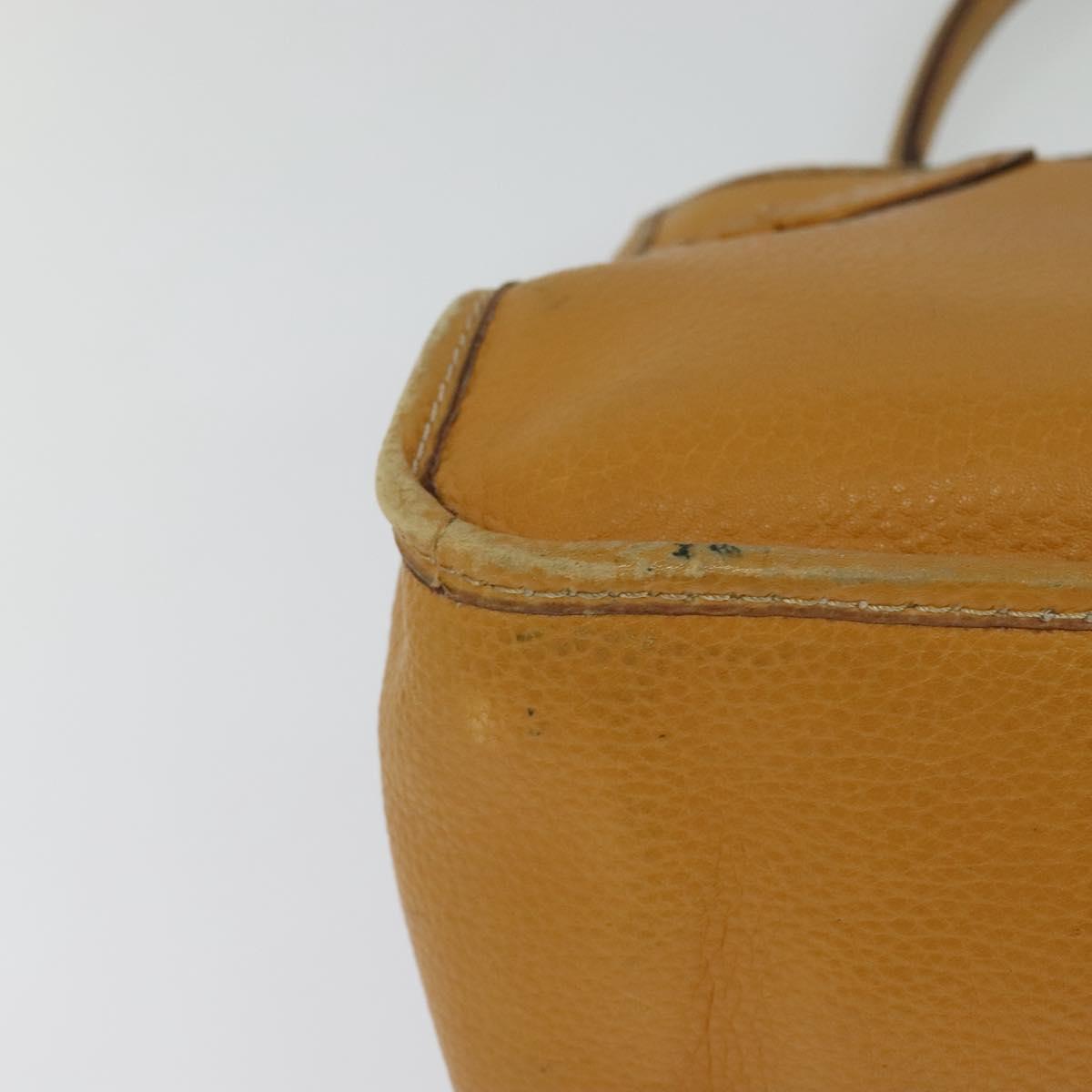 CELINE Hand Bag Leather 2way Yellow Auth 124515