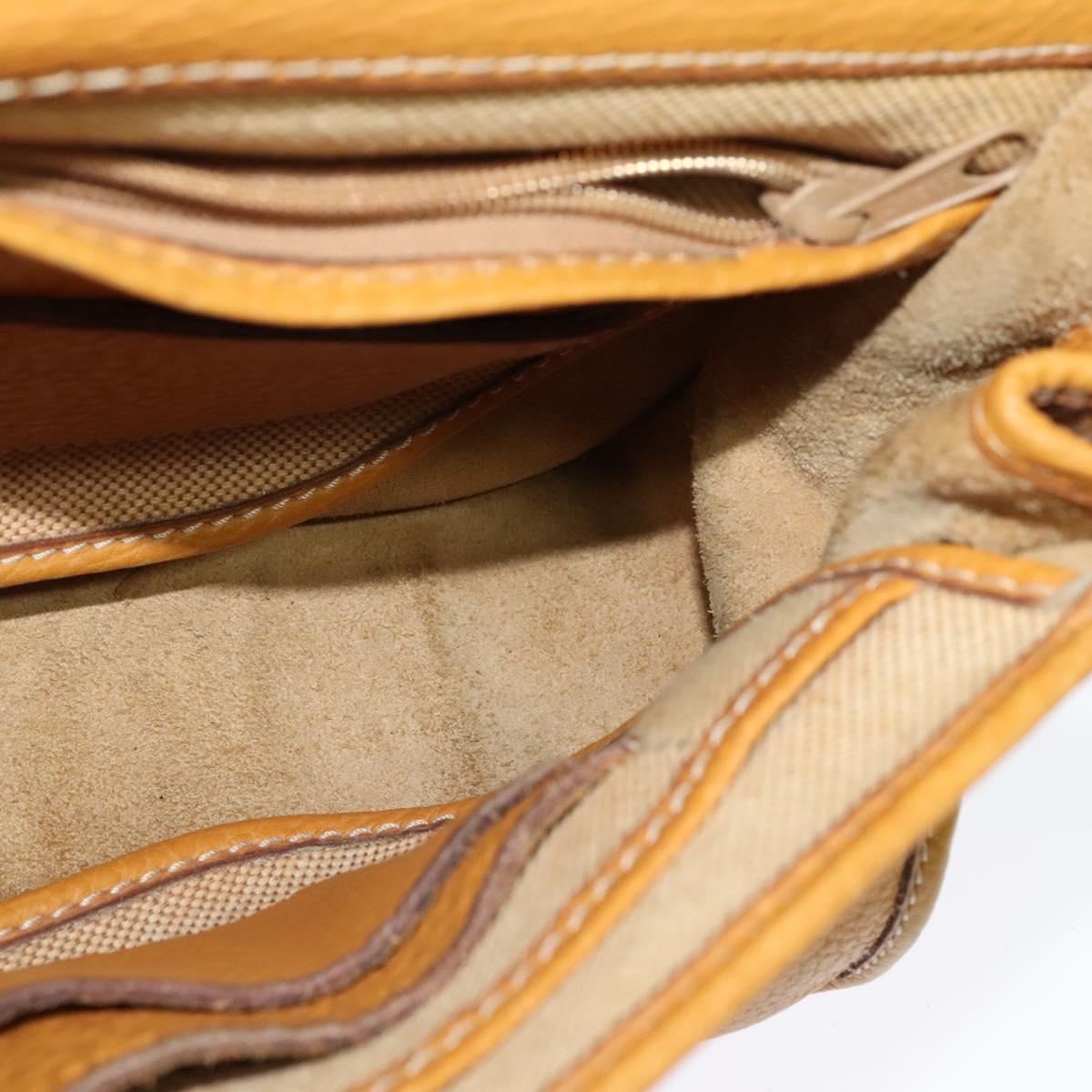 CELINE Hand Bag Leather 2way Yellow Auth 124515