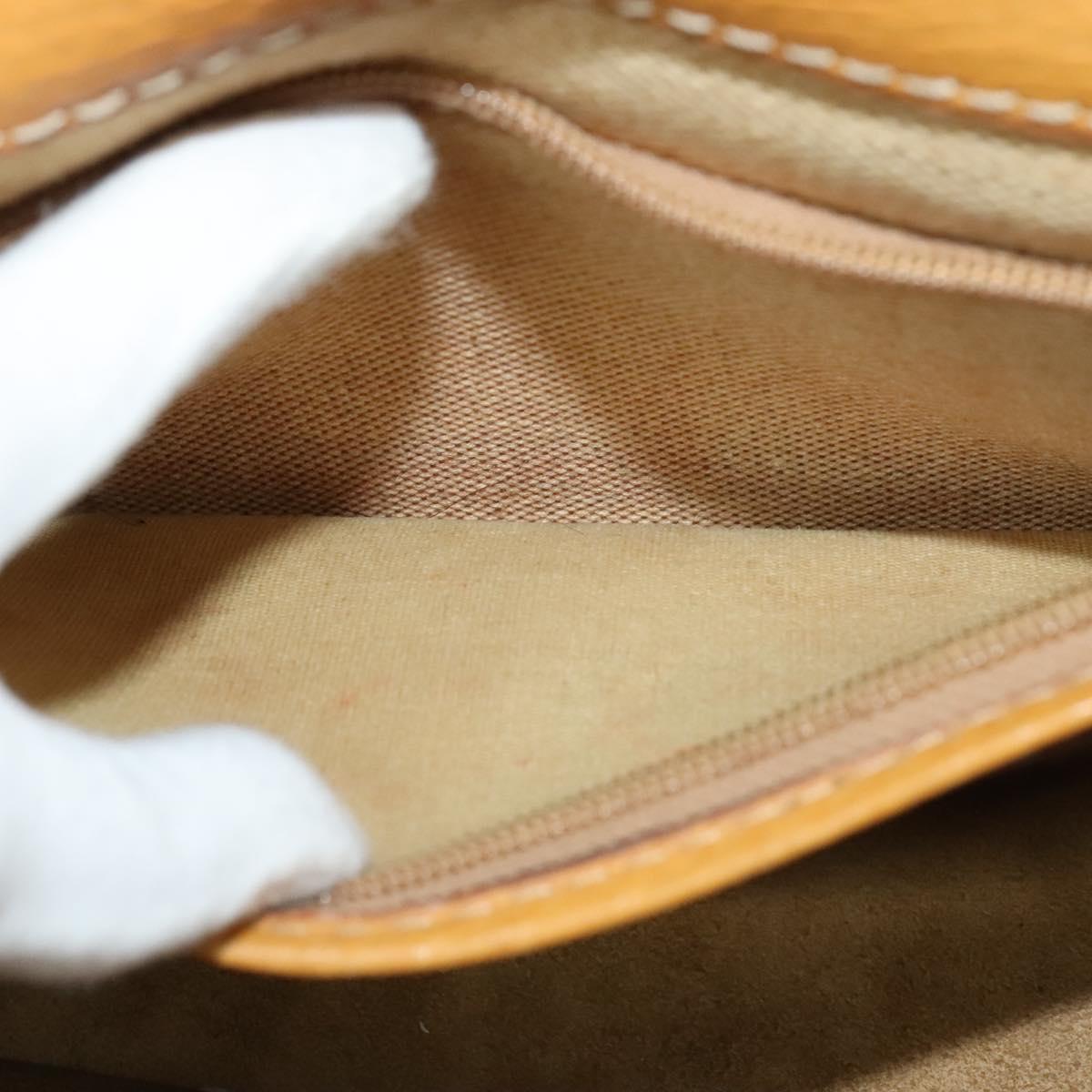 CELINE Hand Bag Leather 2way Yellow Auth 124515