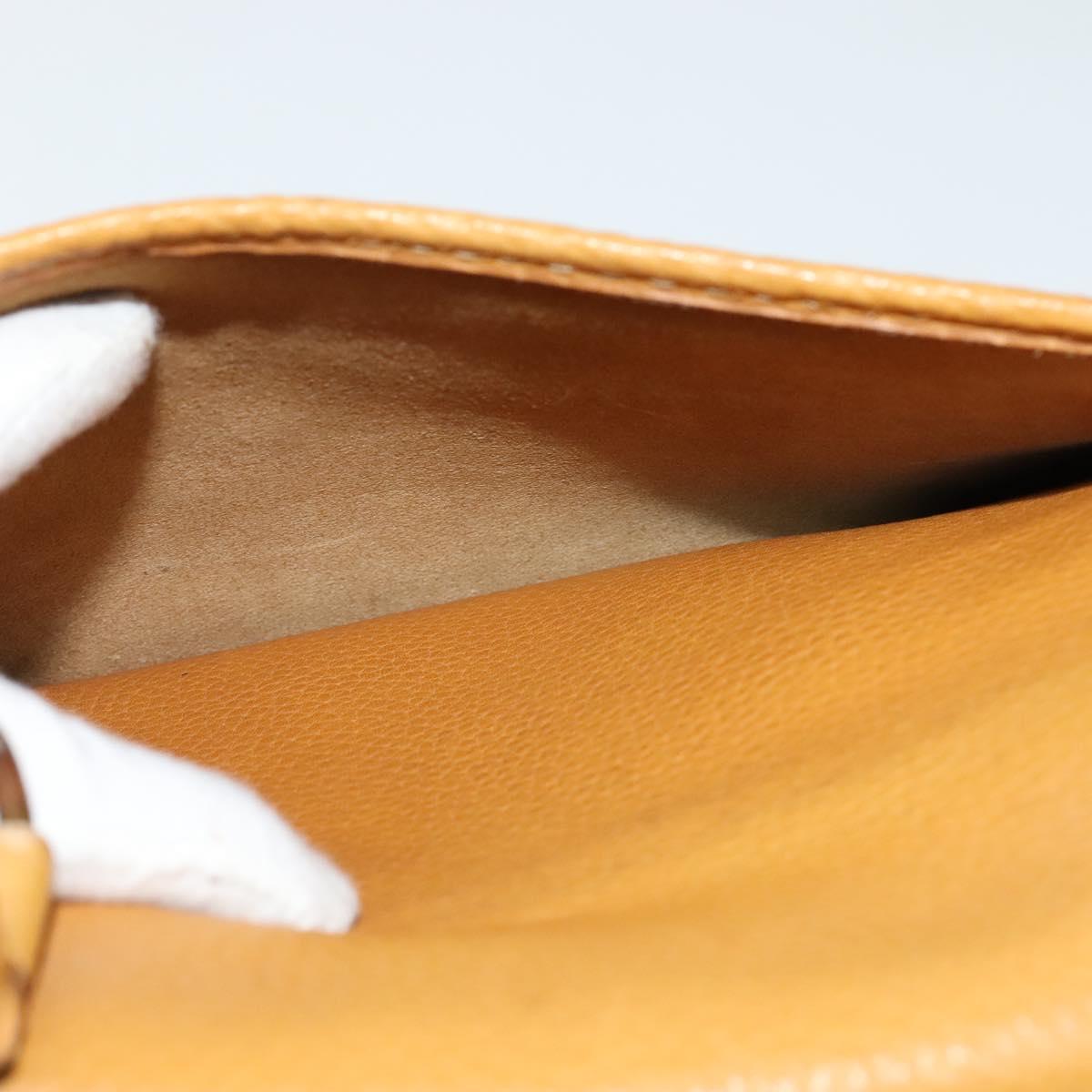 CELINE Hand Bag Leather 2way Yellow Auth 124515