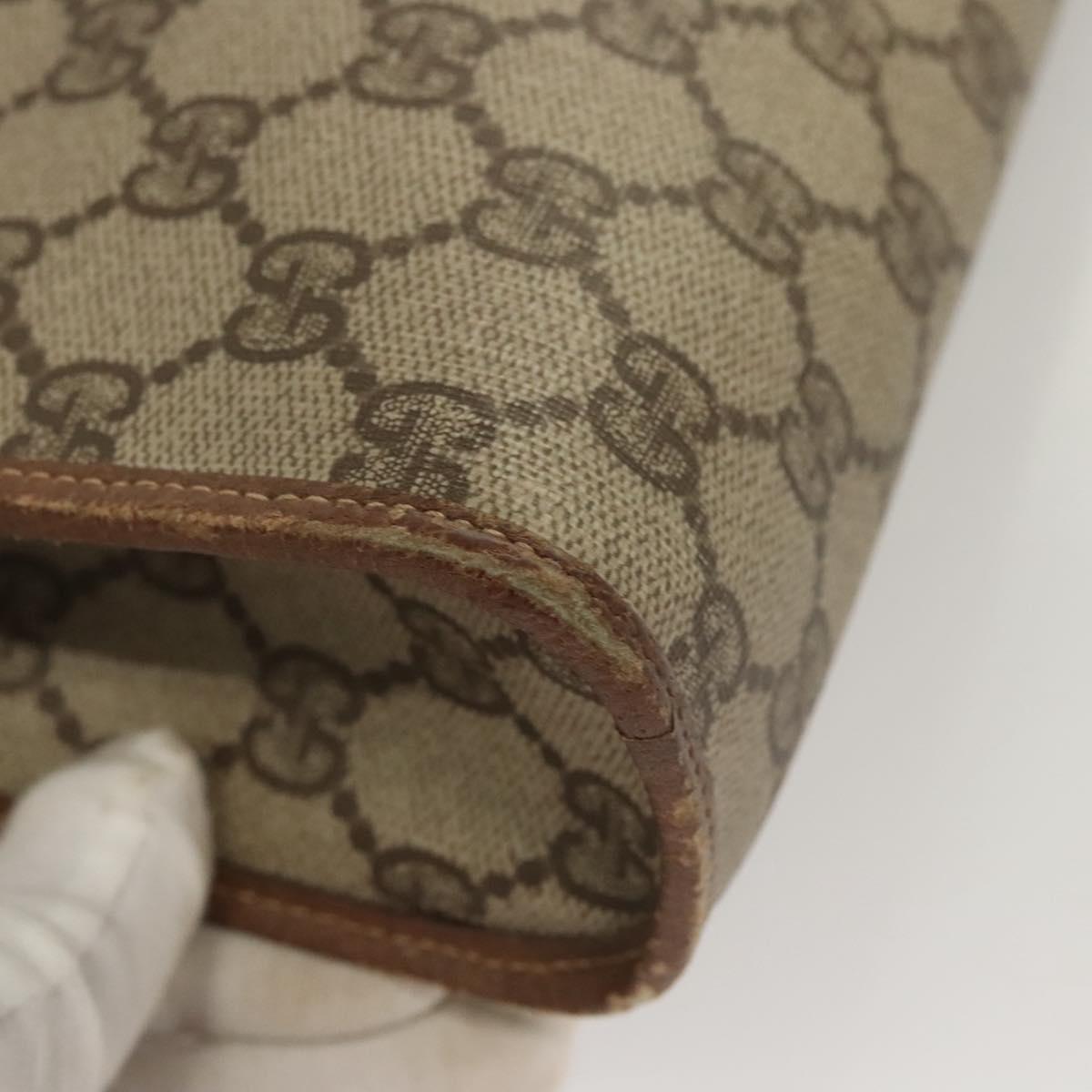 GUCCI GG Supreme Clutch Bag PVC Beige 97 01 037 Auth 124518